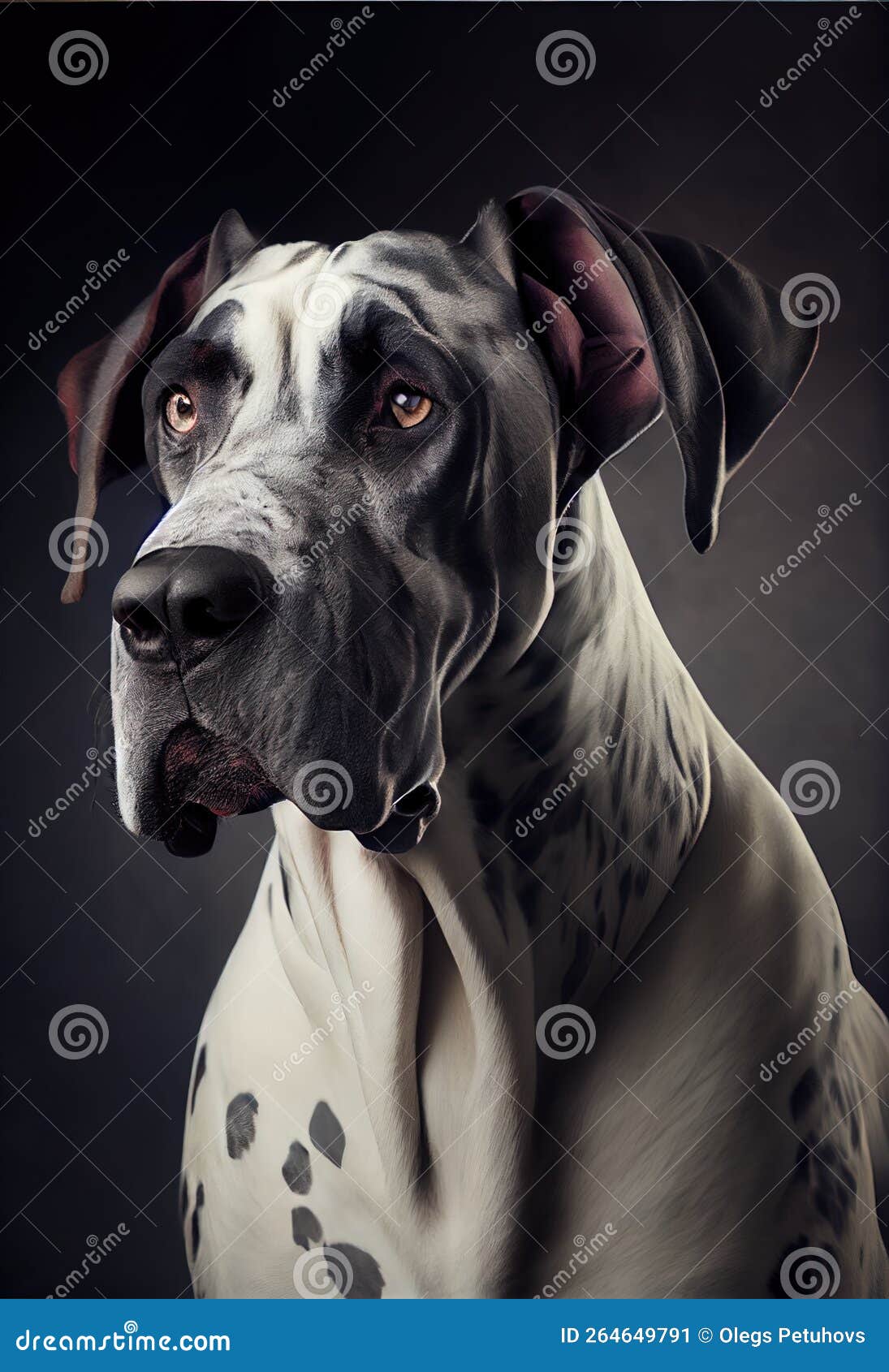 A Dog with a Black Spot on Its Face and a White Spot on Its Chest Stock Image Image of black
