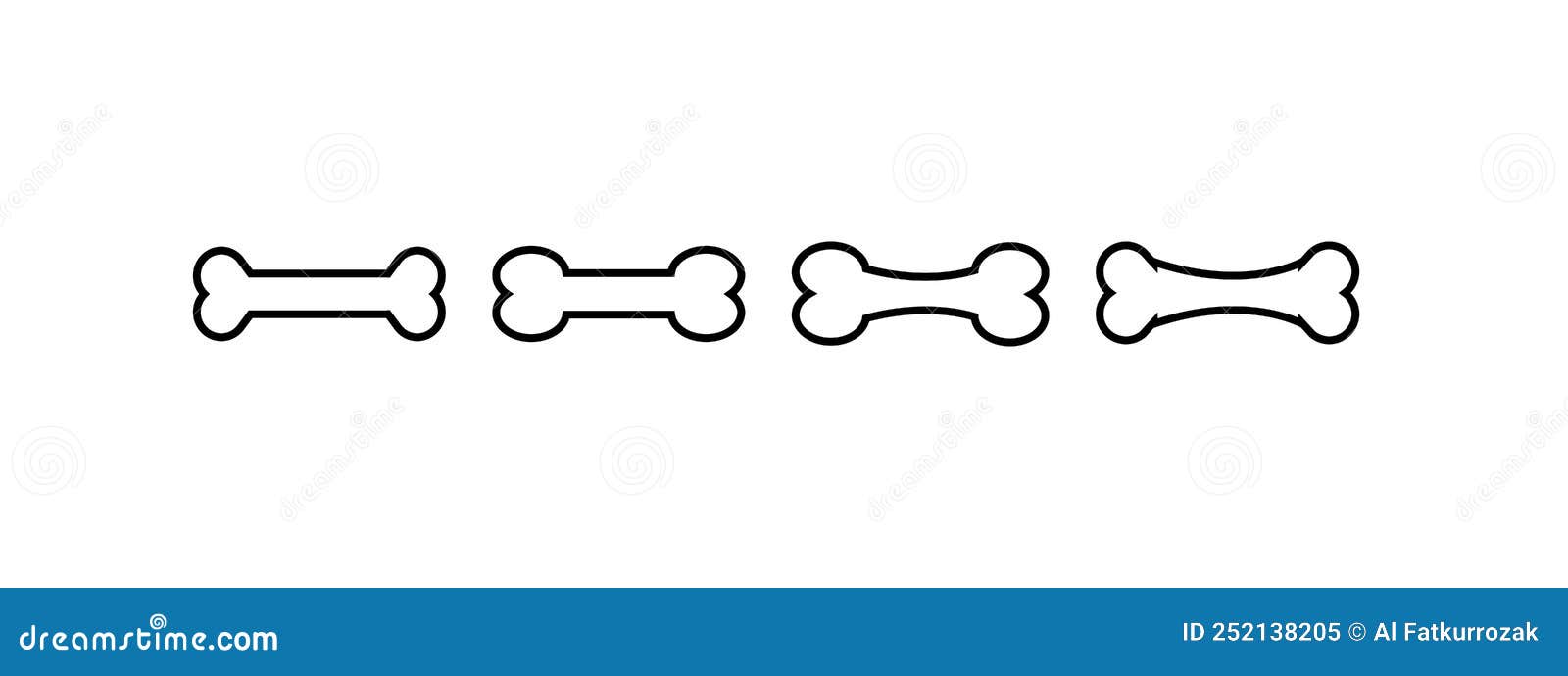 Dog Bone Icons. Flat Dog Bone Design. Dog Bone Vector. Flat Bone Design