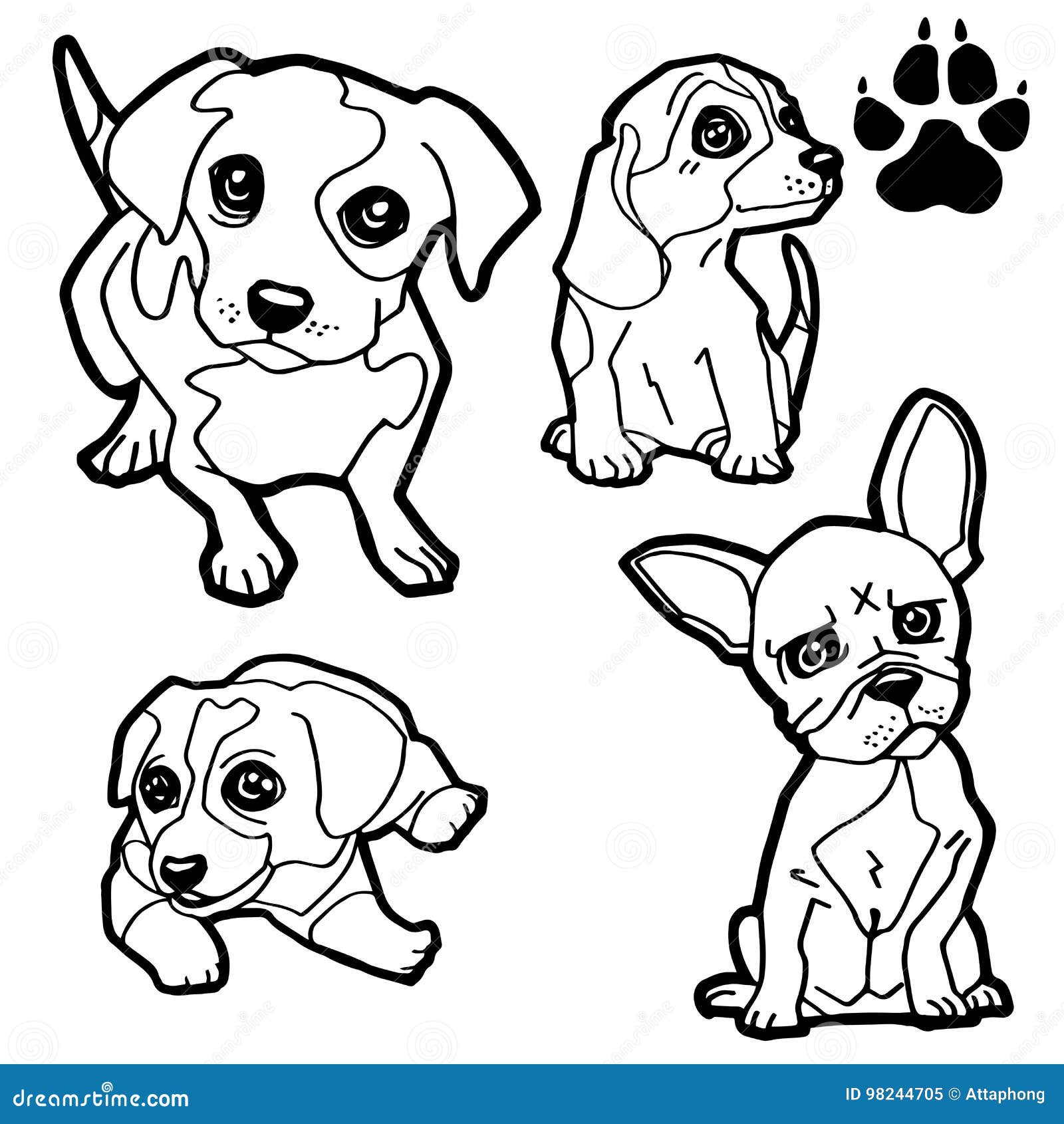 Paws and Play: BW Outline Art for Kids Coloring Book - Dog Sticker for  Sale by FuturamaCrafts