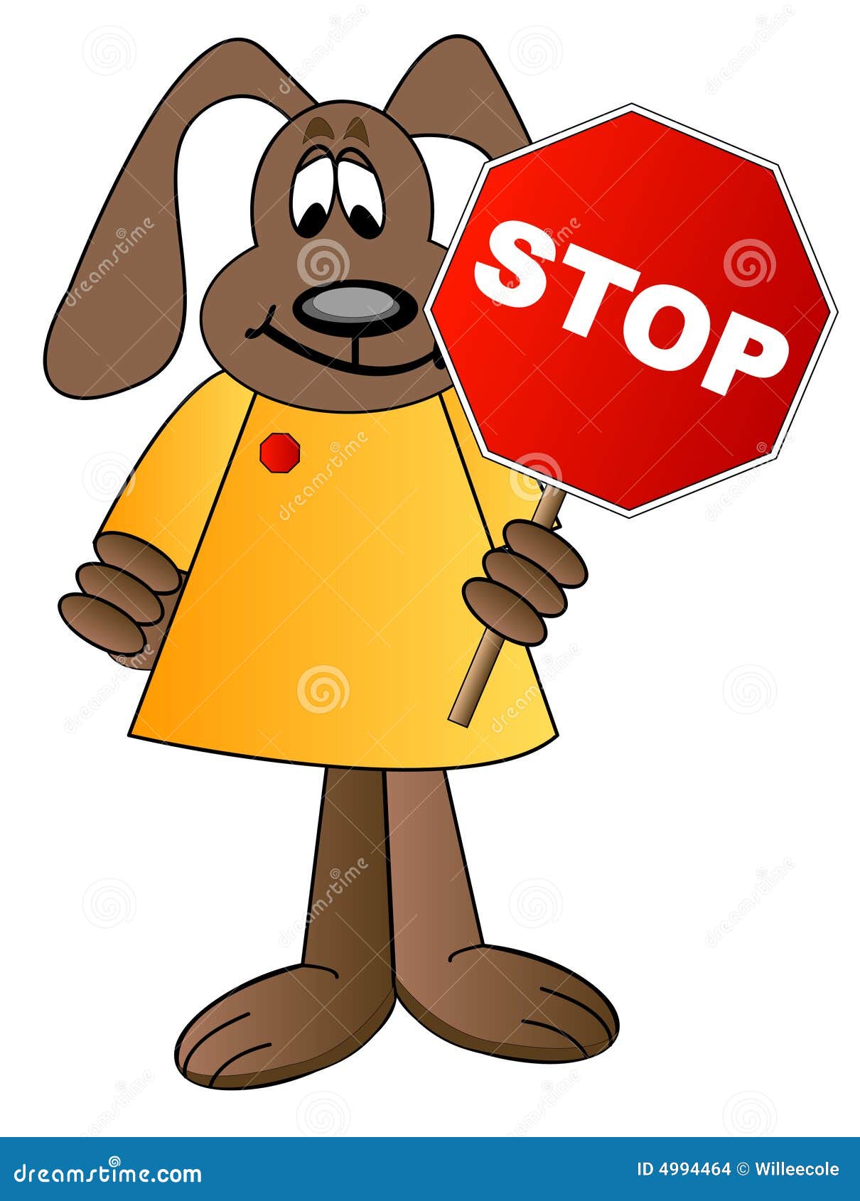 Dog Cartoon Holding Stop Sign Stock Images Image 4994464