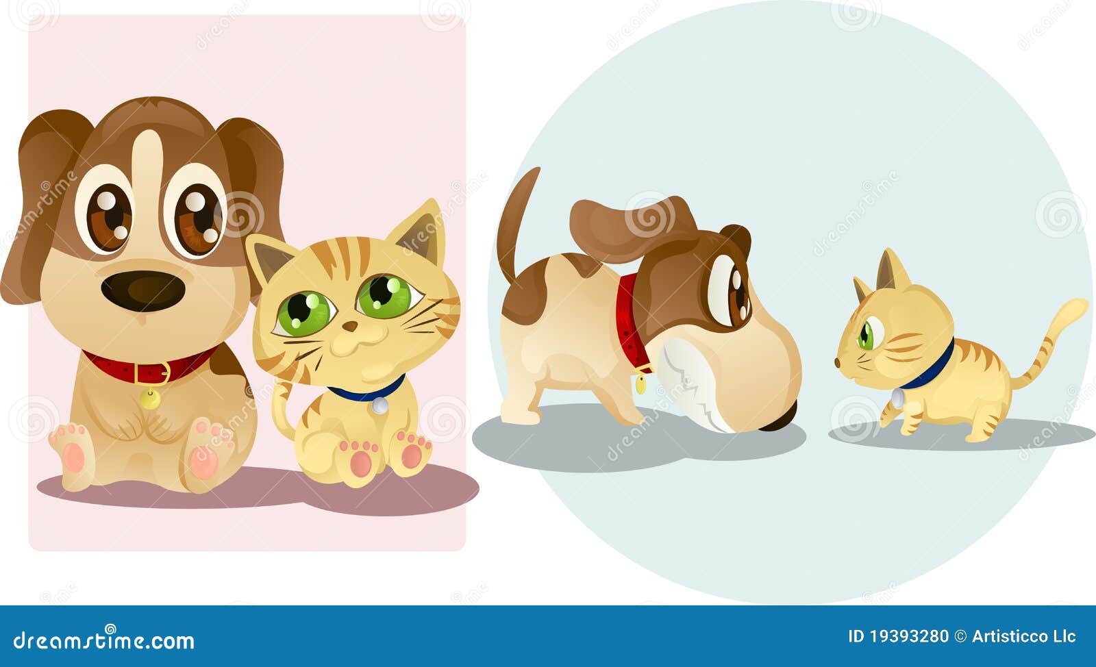 Dog and cat stock vector. Illustration of friends, enemies 19393280