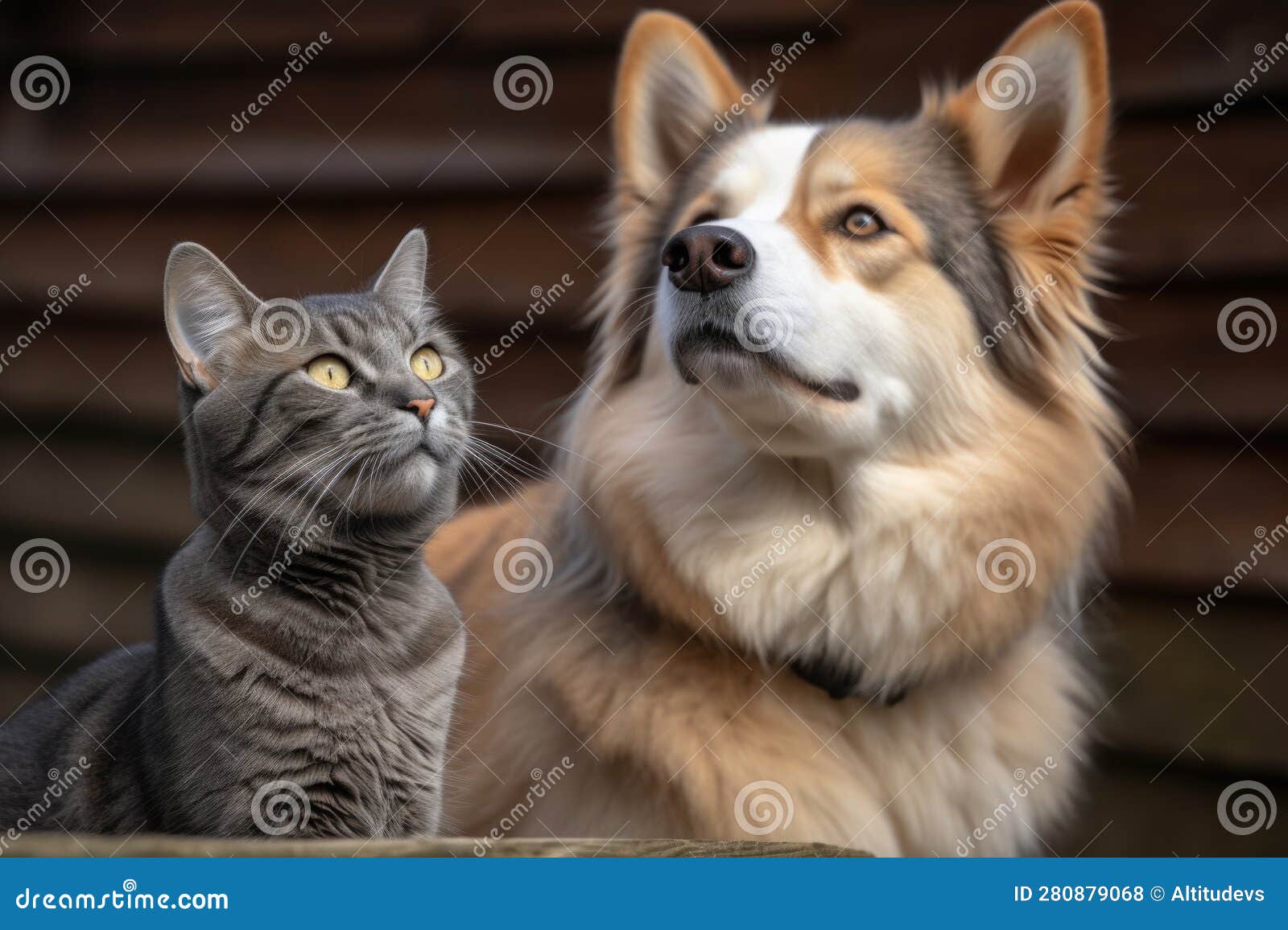 A Dog and Cat Duo, with the Dog Barking Orders and the Cat Meowing