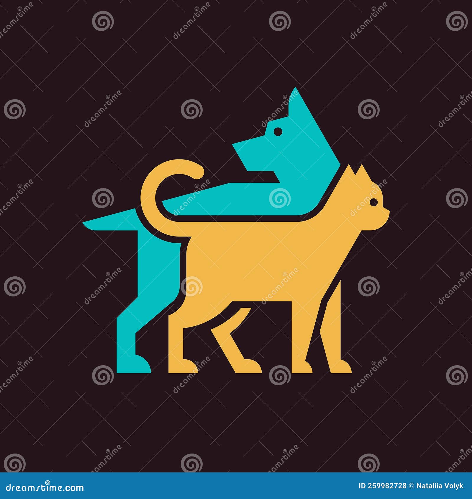 Dog and cat logo stock vector. Illustration of puppy 259982728