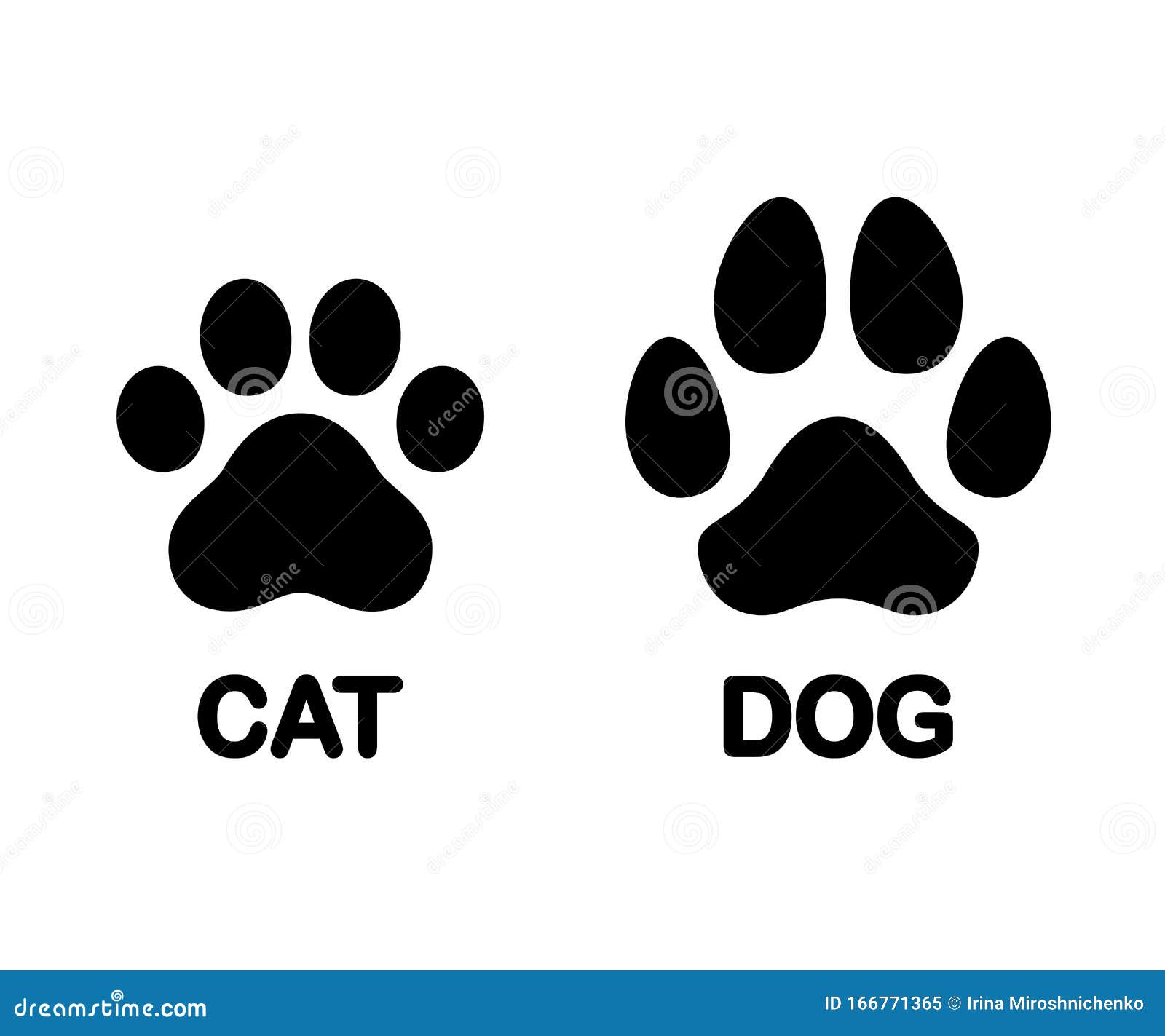 dog and cat paw print