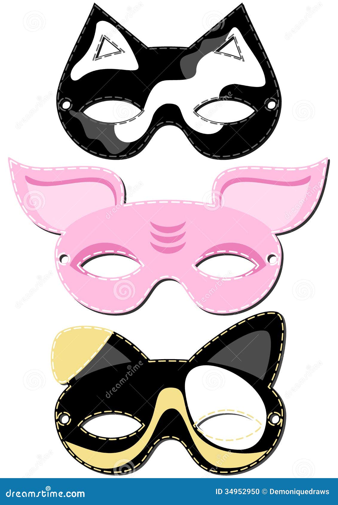 dog cat pig mask animal party disguise set