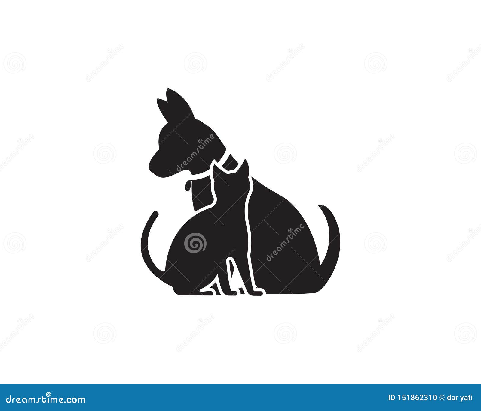 Dog and Cat Shiluette Logo Vector Illustration Stock Vector ...