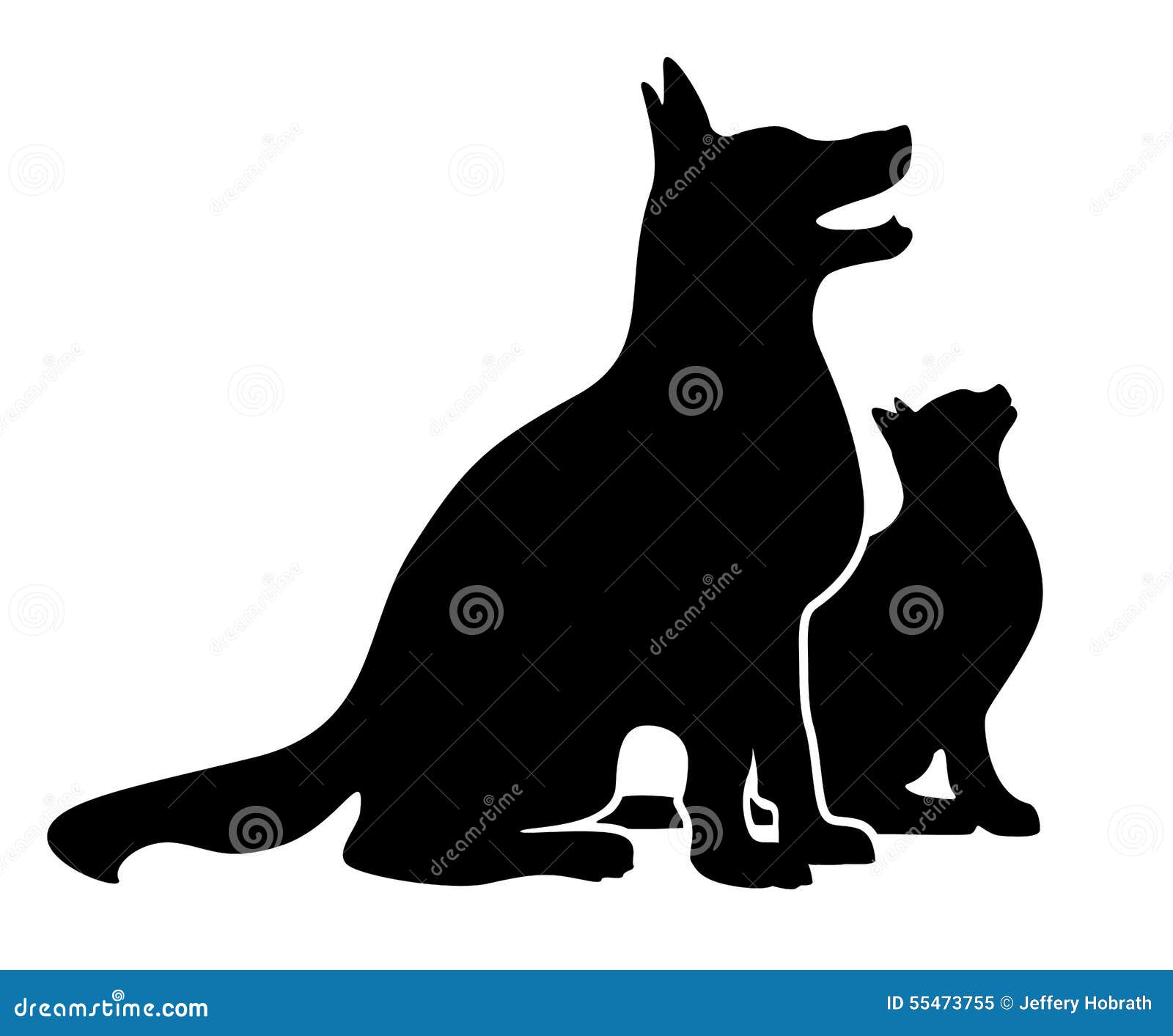 dog and cat silhouette