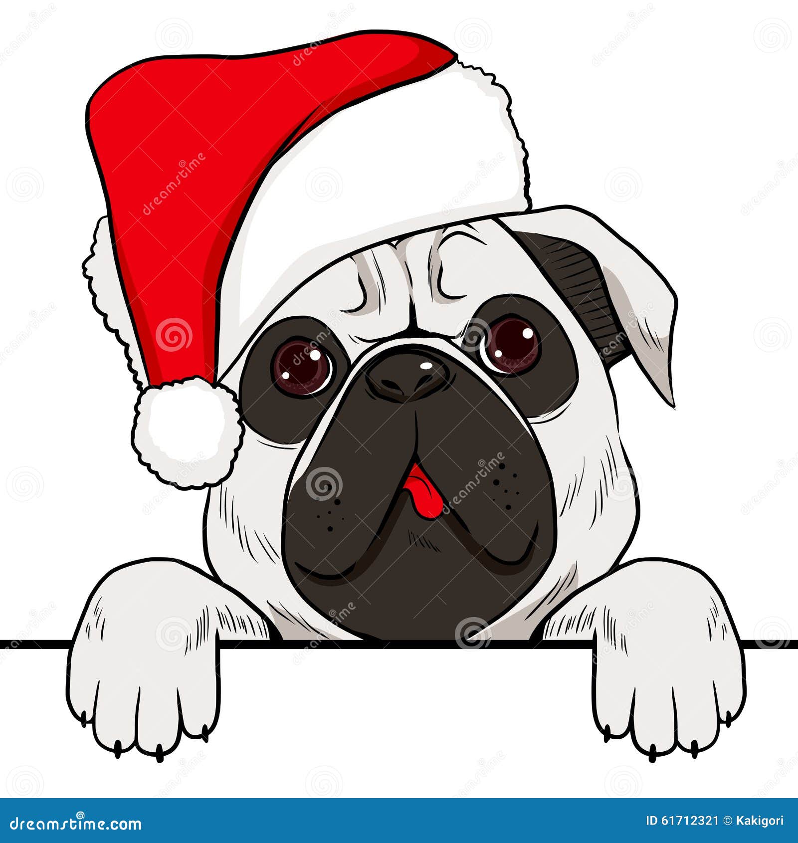 Dog Christmas Hat stock vector. Illustration of holiday 61712321