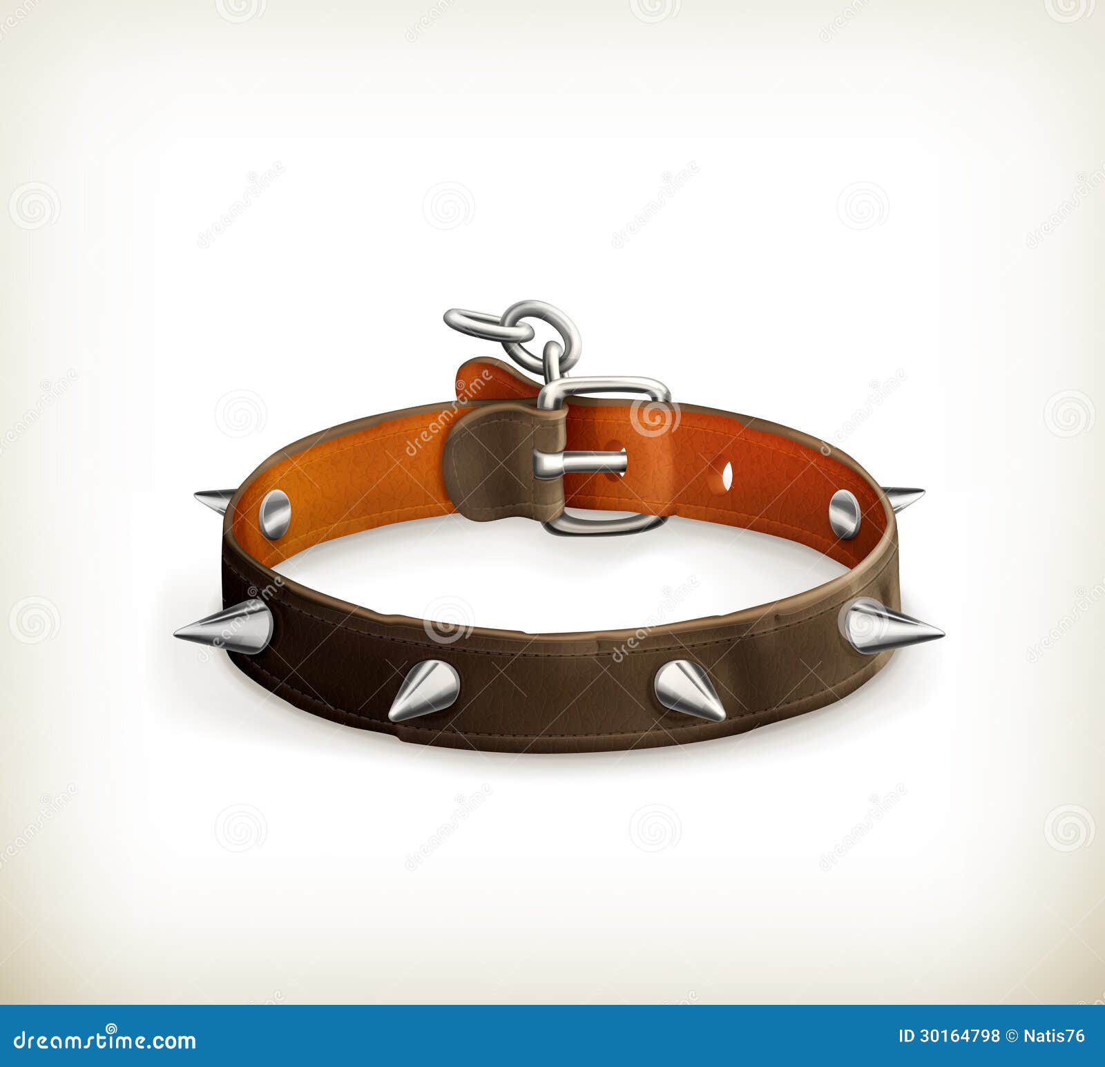 Dog collar stock vector. Illustration of leather, metal 30164798