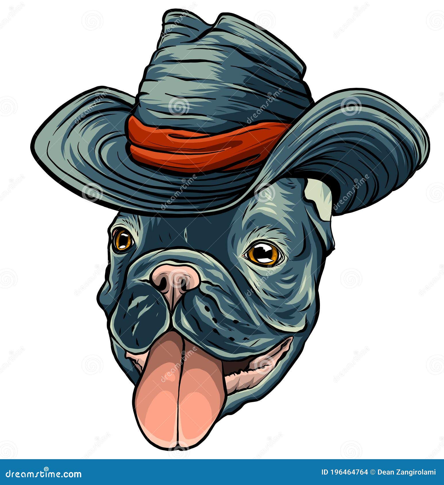 A Dog in a Cowboy Hat. Vector Illustration Stock Vector Illustration