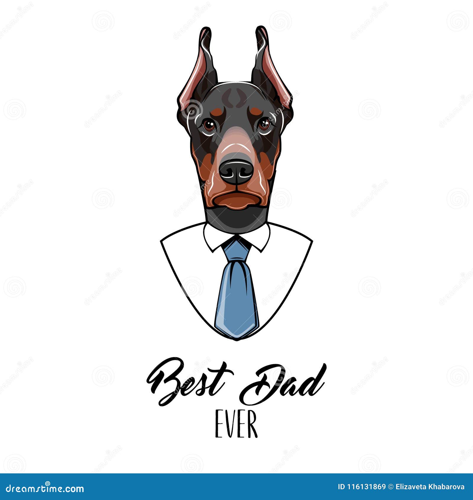 Download Dog Doberman. Fathers Day Greeting Card. Best Dad Ever ...