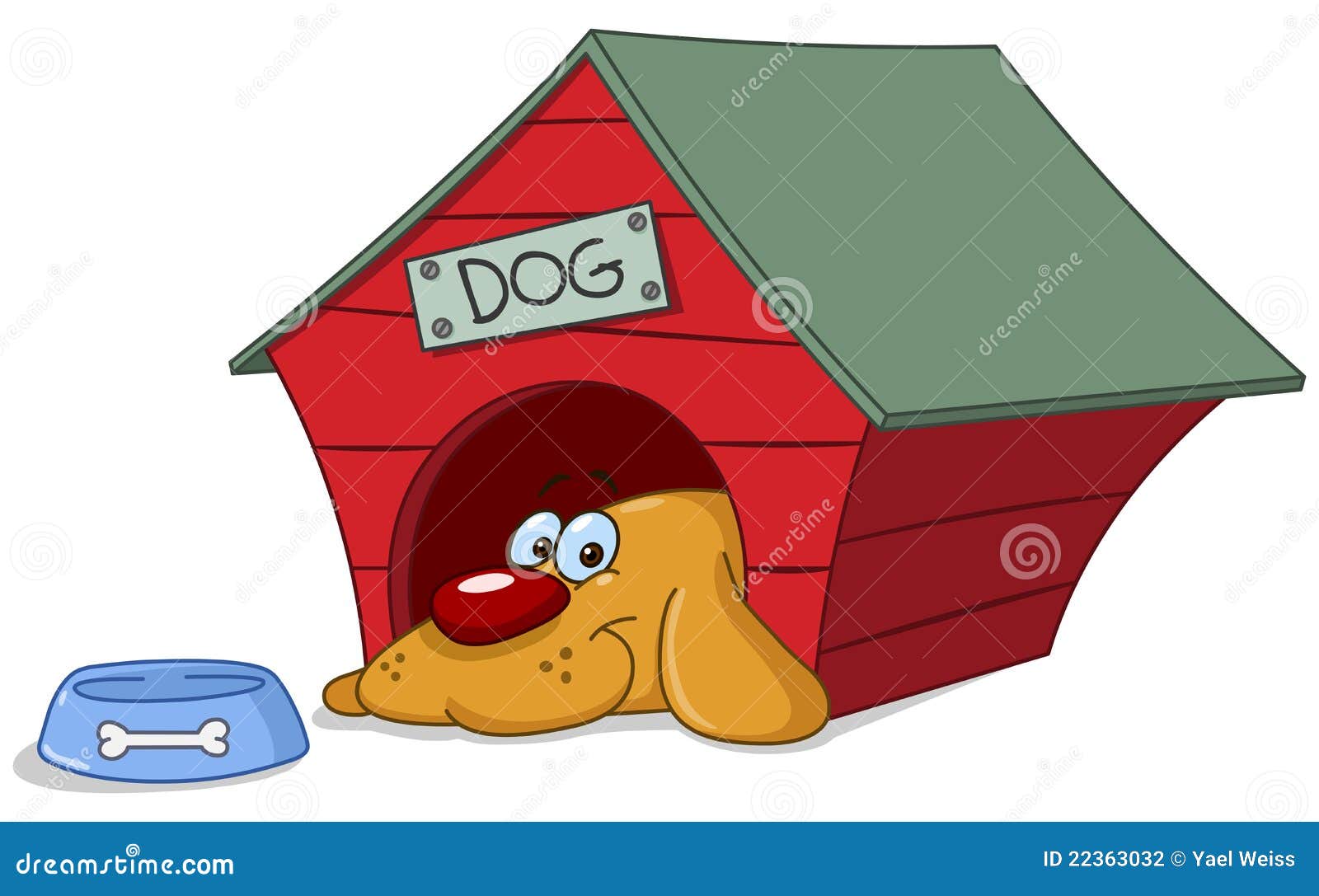 Dog in doghouse stock vector. Illustration of bowl, mammal 22363032