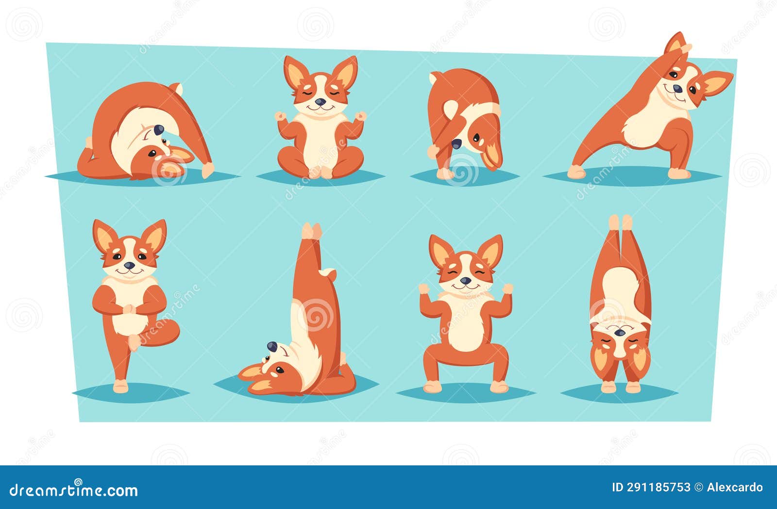 Dog Doing Yoga. Fitness Funny Happy Animal Dogs Character, Sport Exercises  Pilates Concept. Vector Cartoon Characters. Stock Vector - Illustration of  lifestyle, cartoon: 291185753