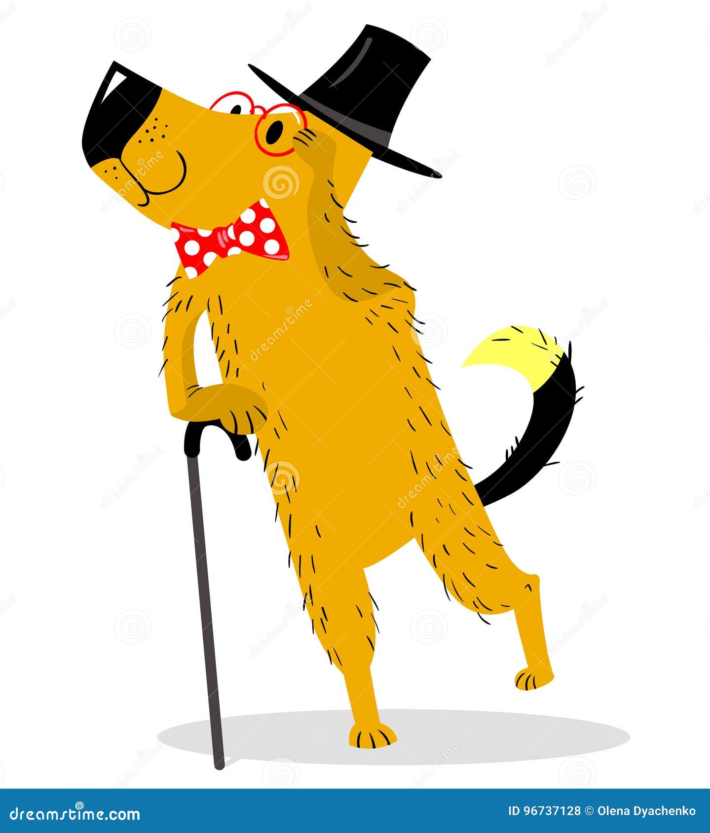 a dog dressed as a gentleman ÃÂ pince-nez and walking stick. vintage suit and accessories.