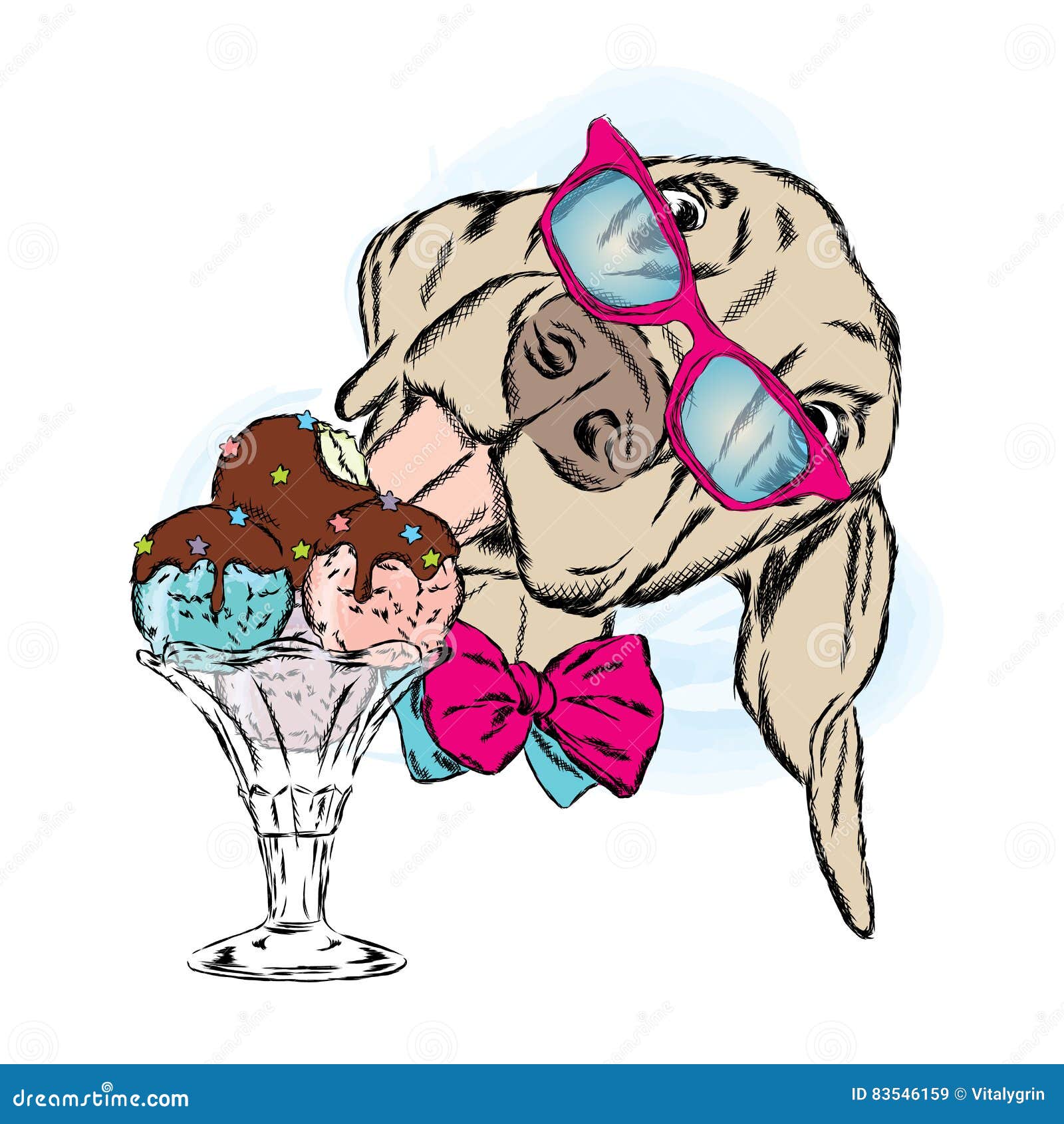 dog eating ice cream