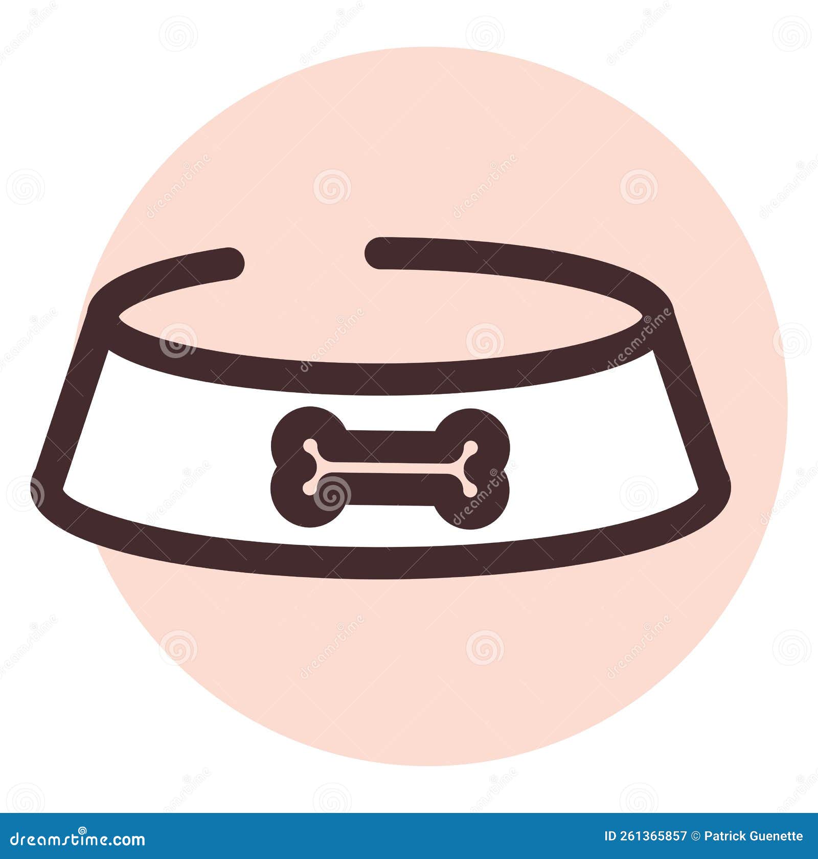 Dog food bowl, icon stock vector. Illustration of icon 261365857