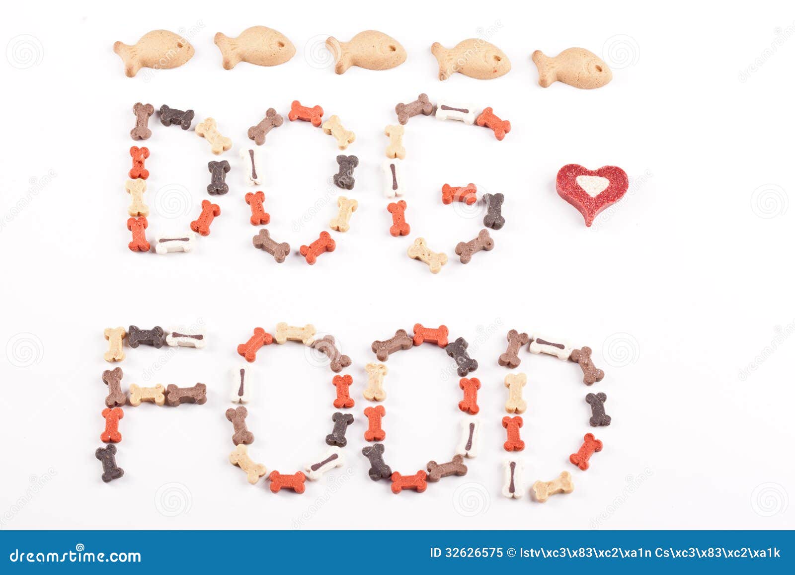 Dog food text stock image. Image of calcium, fish, food 32626575