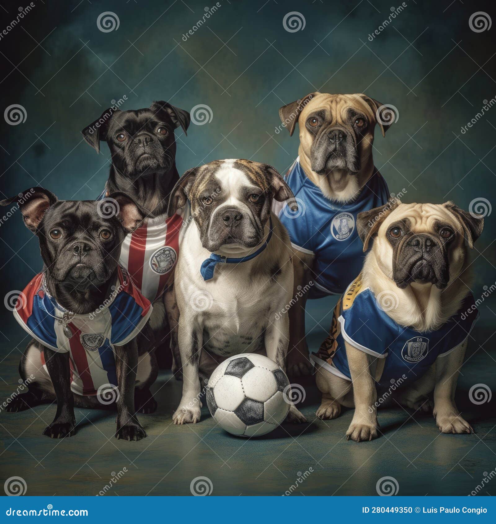 A dog football team stock photo. Illustration of field 280449350