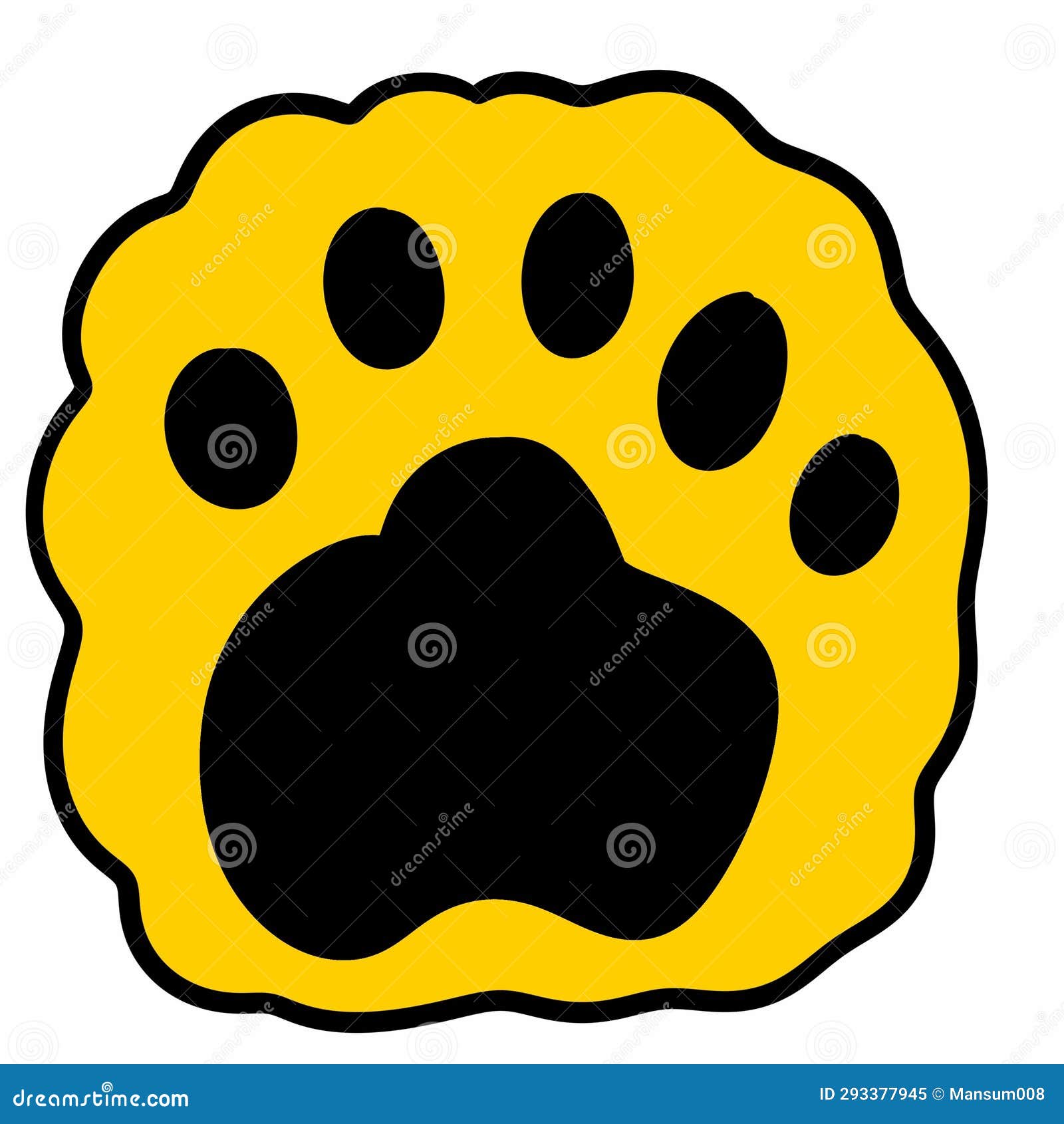 Dog Footprint Icon Color Outline Stock Illustration Illustration of