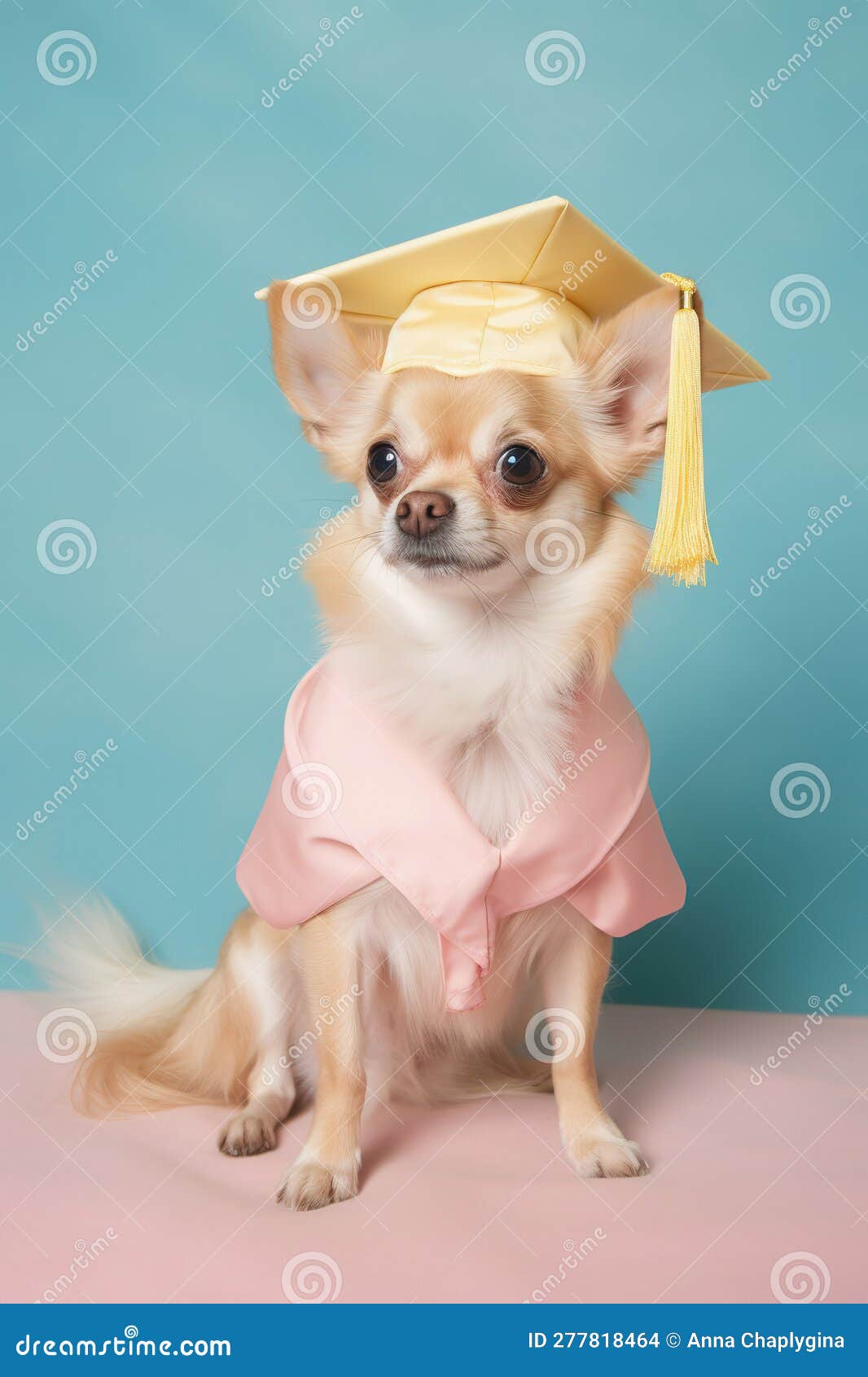 Chihuahua in graduation cap and gown earns bachelor's degree in cuteness