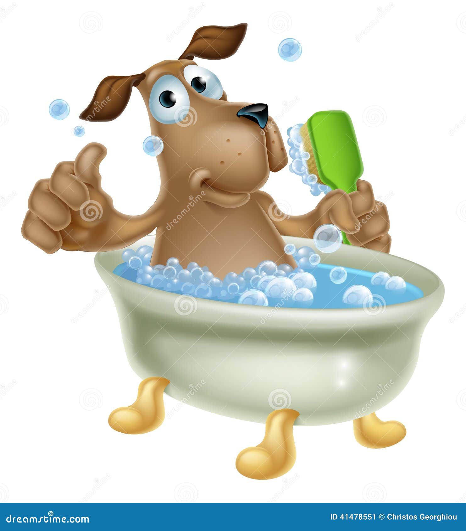 Dog Grooming Bath Cartoon Illustration 41478551 - Megapixl