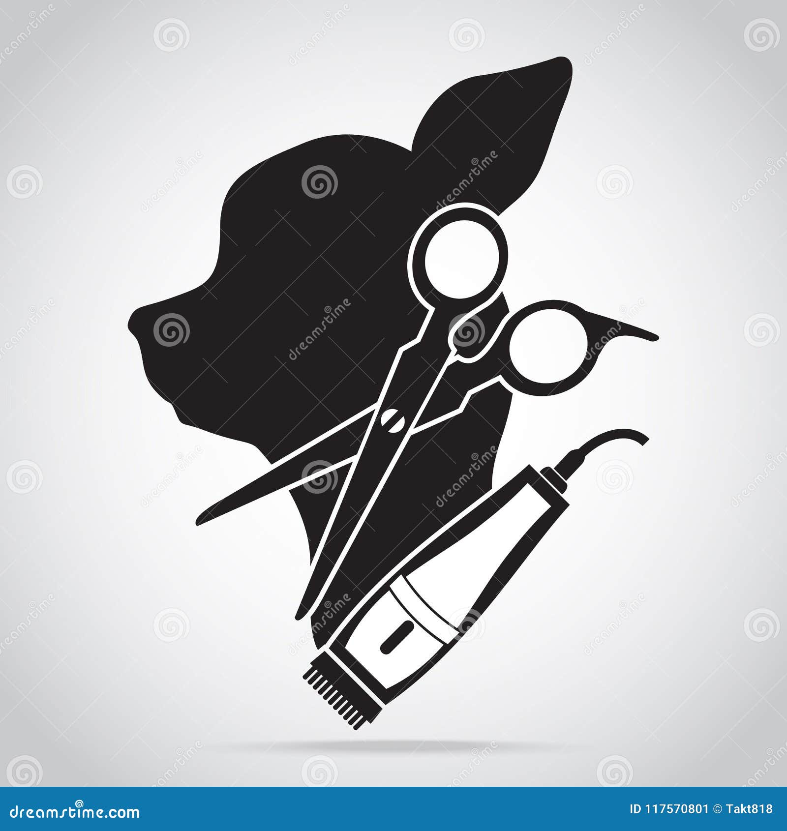 Dog Grooming Salon Icon Pet Beauty Salon Logo Illustration Stock