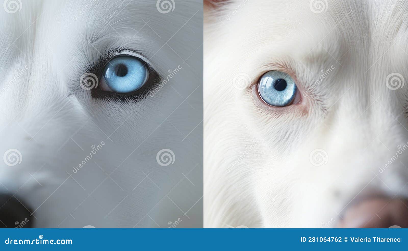 The Dog Has Beautiful Different Blue Eyes, a Macro Look Stock