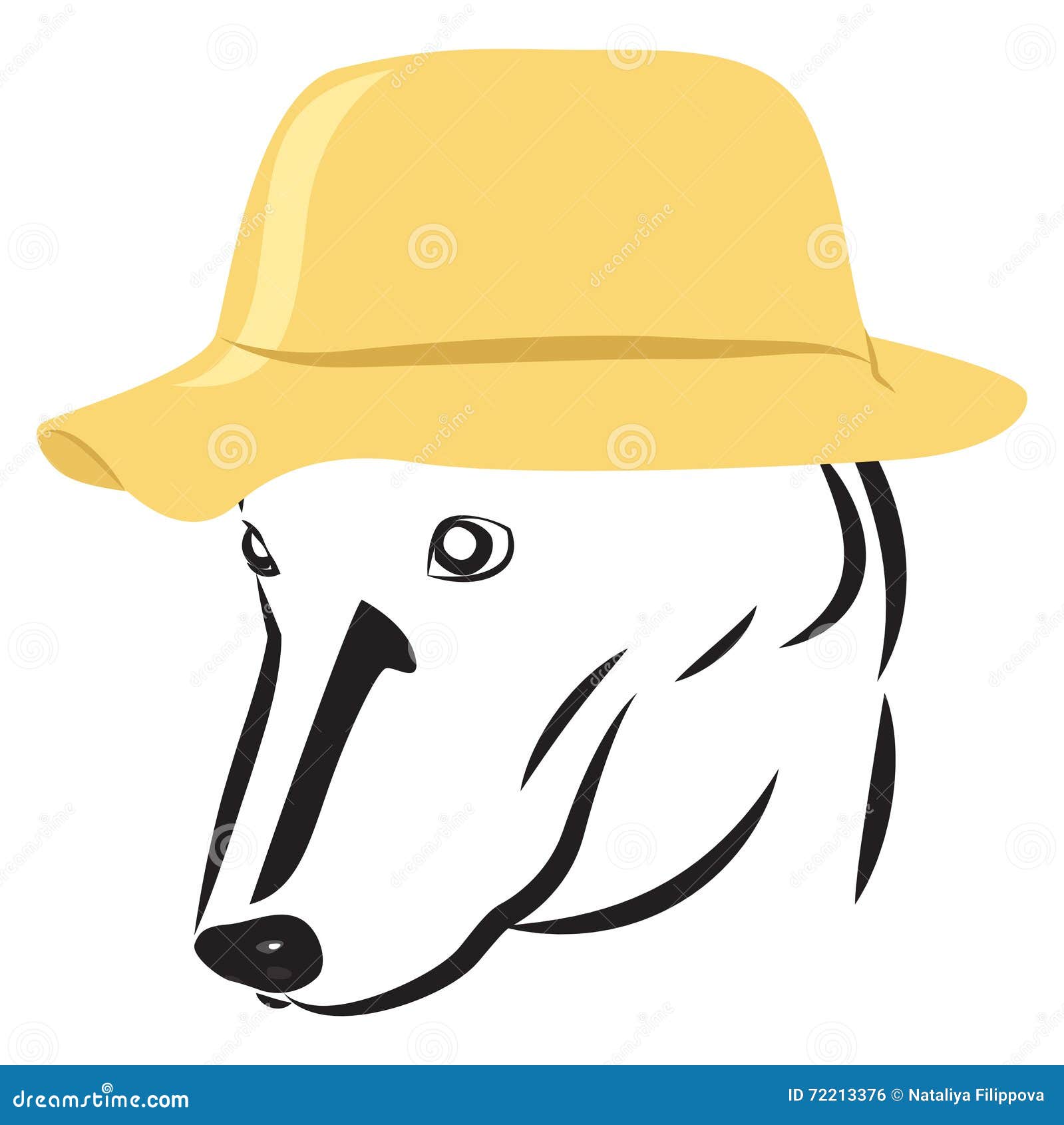 Dog in hat stock vector. Illustration of vector, head 72213376