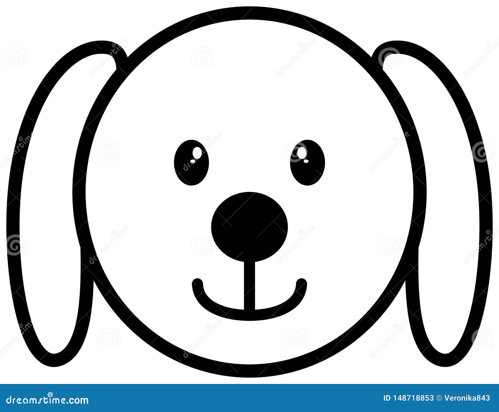 Dog Head Outline Icon. Vector Line Illustration Stock Vector Dog Head Outline Icon. Vector Line Illustration Stock Vector
