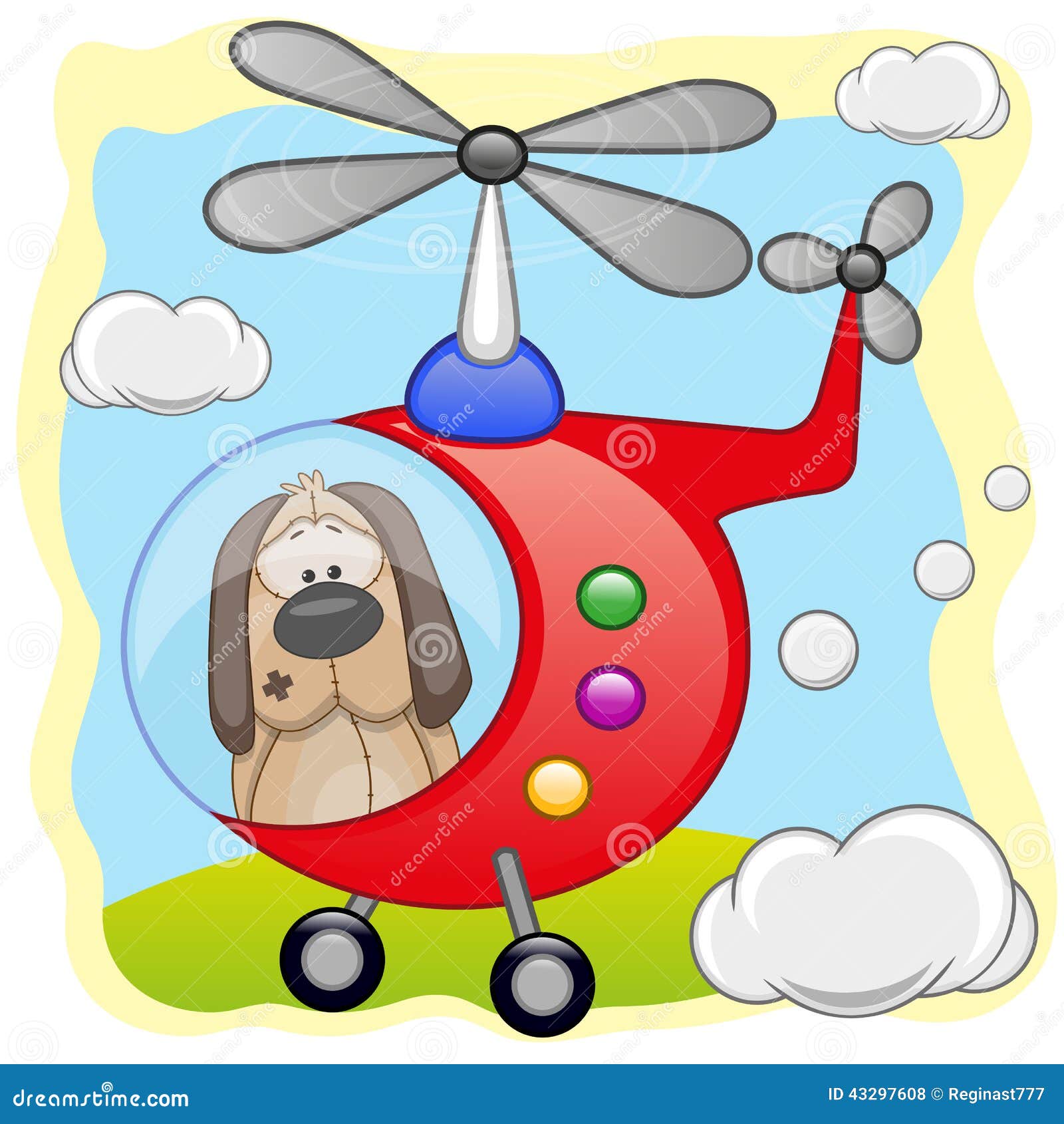 Dog in helicopter stock vector. Illustration of cute 43297608