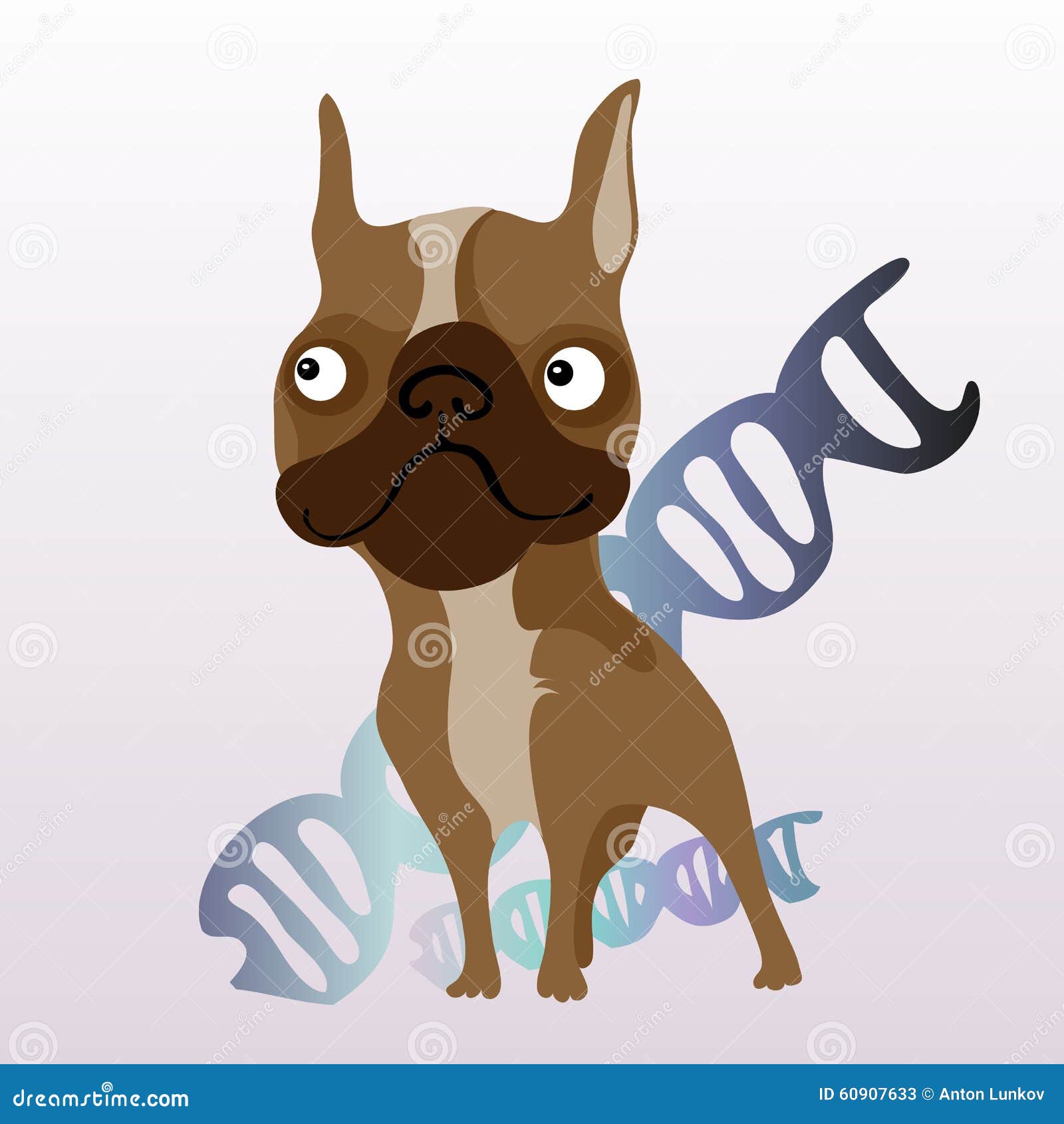 Dog and Her DNA on a White Background Stock Vector Illustration of
