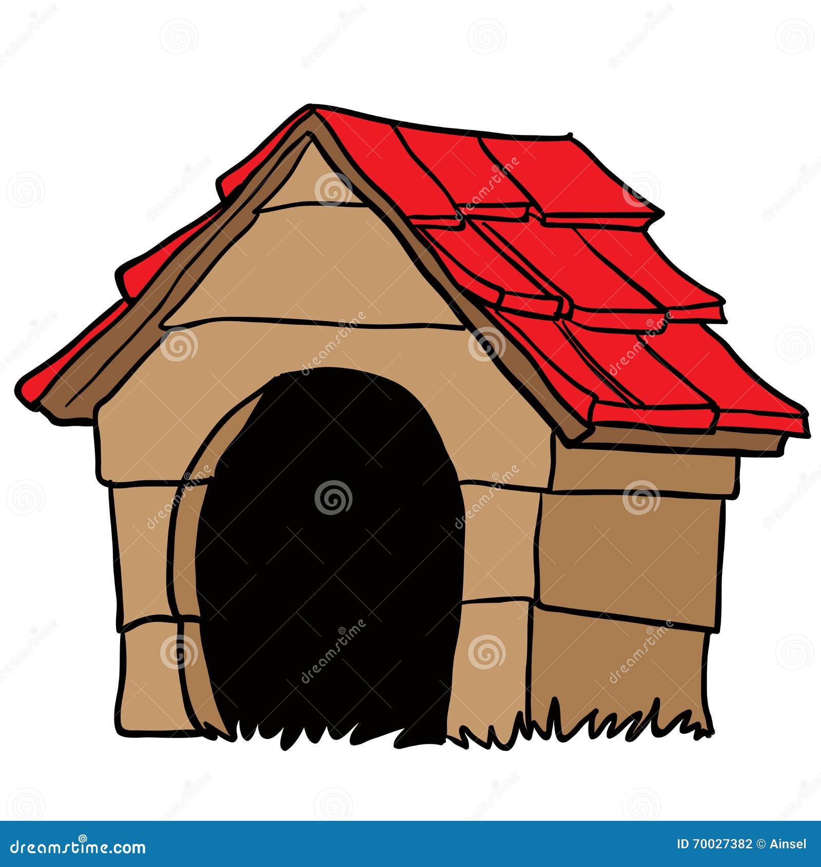 Dog house stock vector. Illustration of domestic, entrance - 70027382