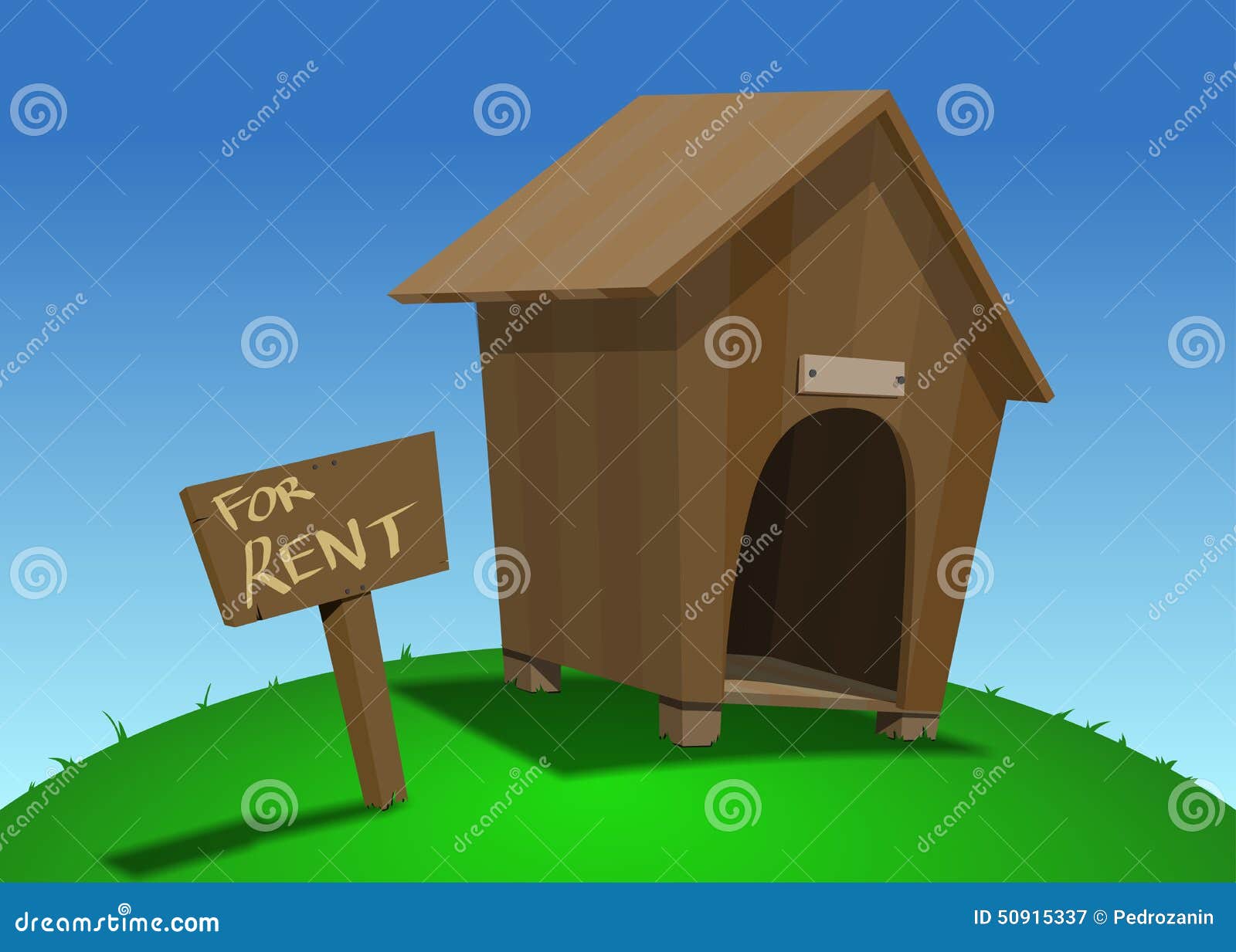 Dog house for rent stock illustration. Illustration of house 50915337