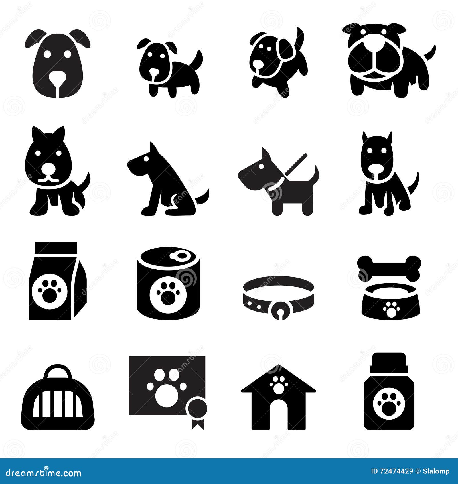 Dog icon stock illustration. Illustration of icons, profile - 72474429