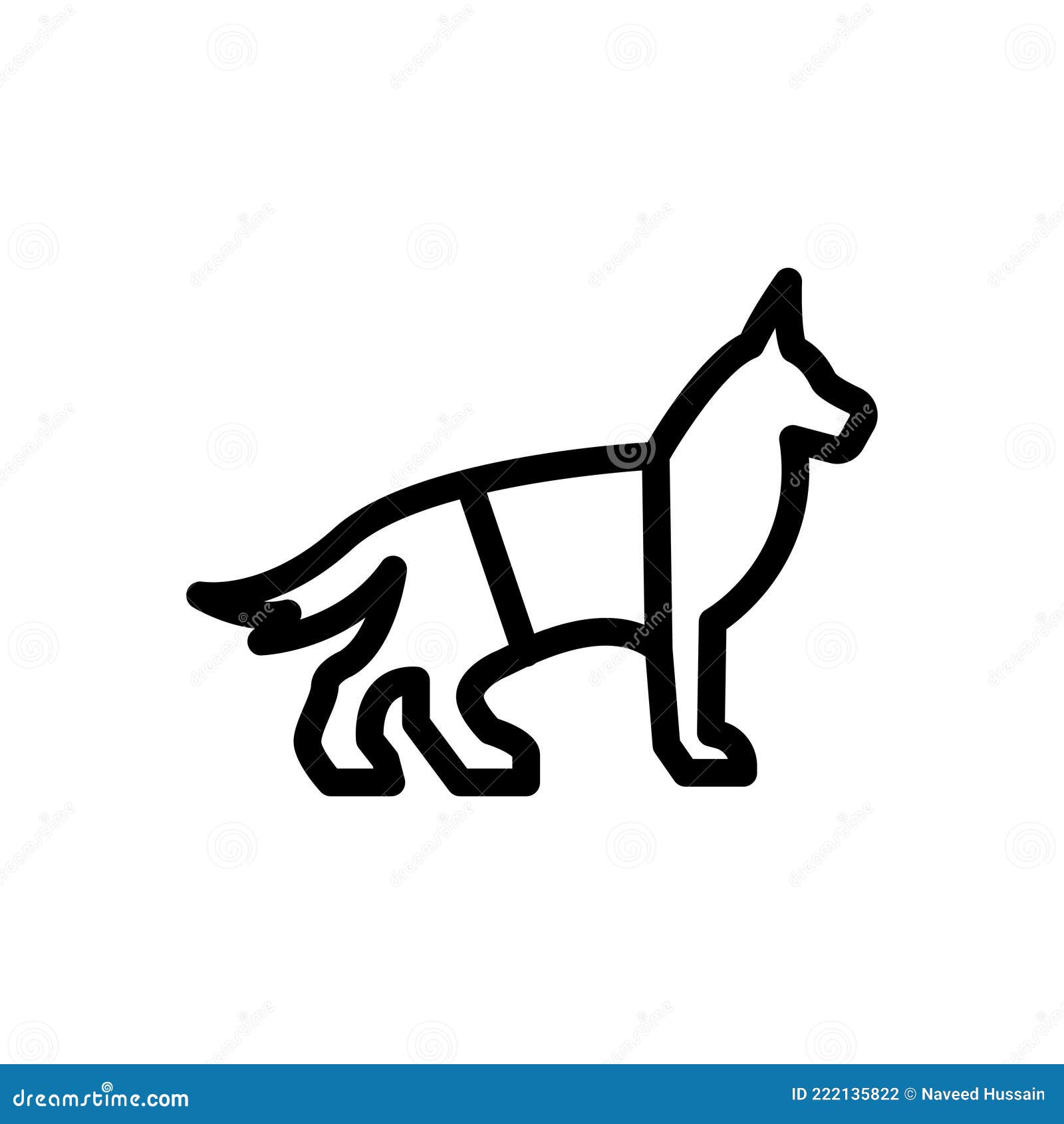 dog  thin line icon