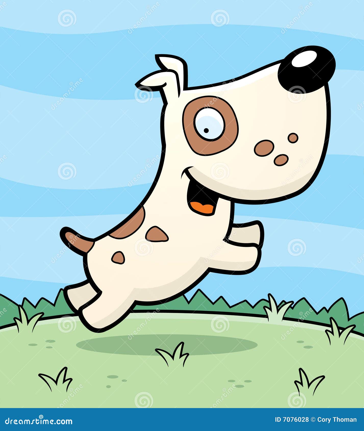 Dog Jumping stock vector. Illustration of spots, smiling 7076028