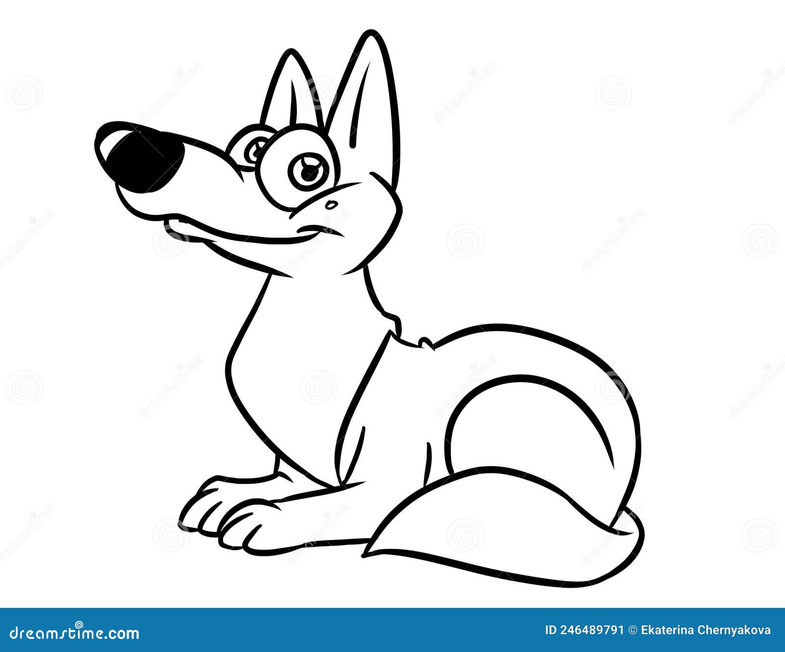 Dog Lies Rest Coloring Page Cartoon Illustration Stock Illustration ...