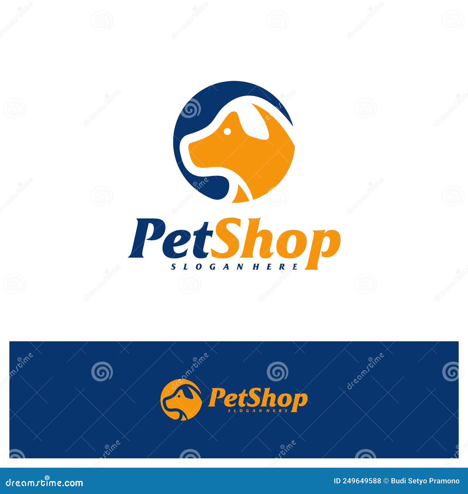 Dog Logo Design Template. Pet Logo Concept Vector Stock Illustration