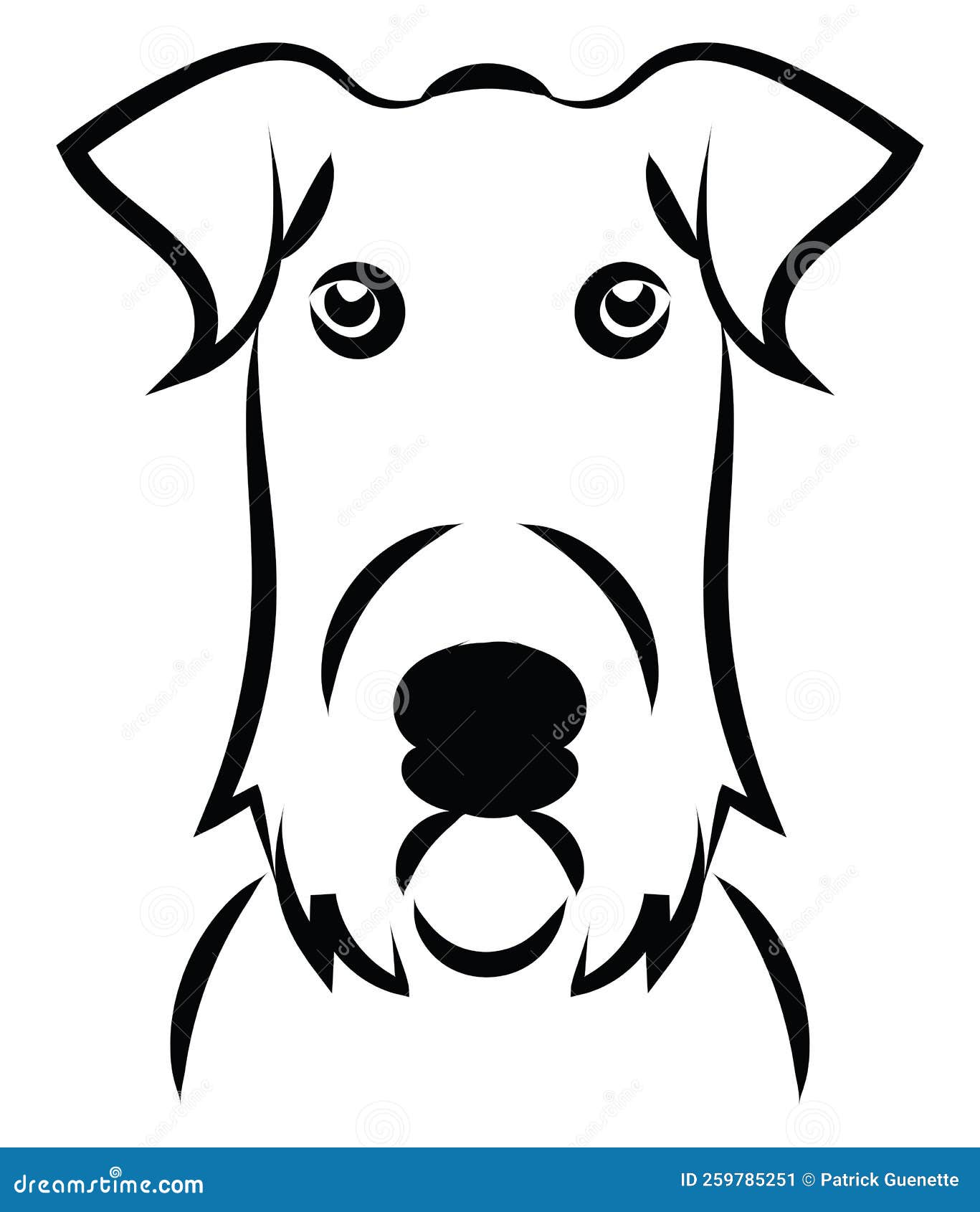 Dog with a long face, icon stock vector. Illustration of isolated