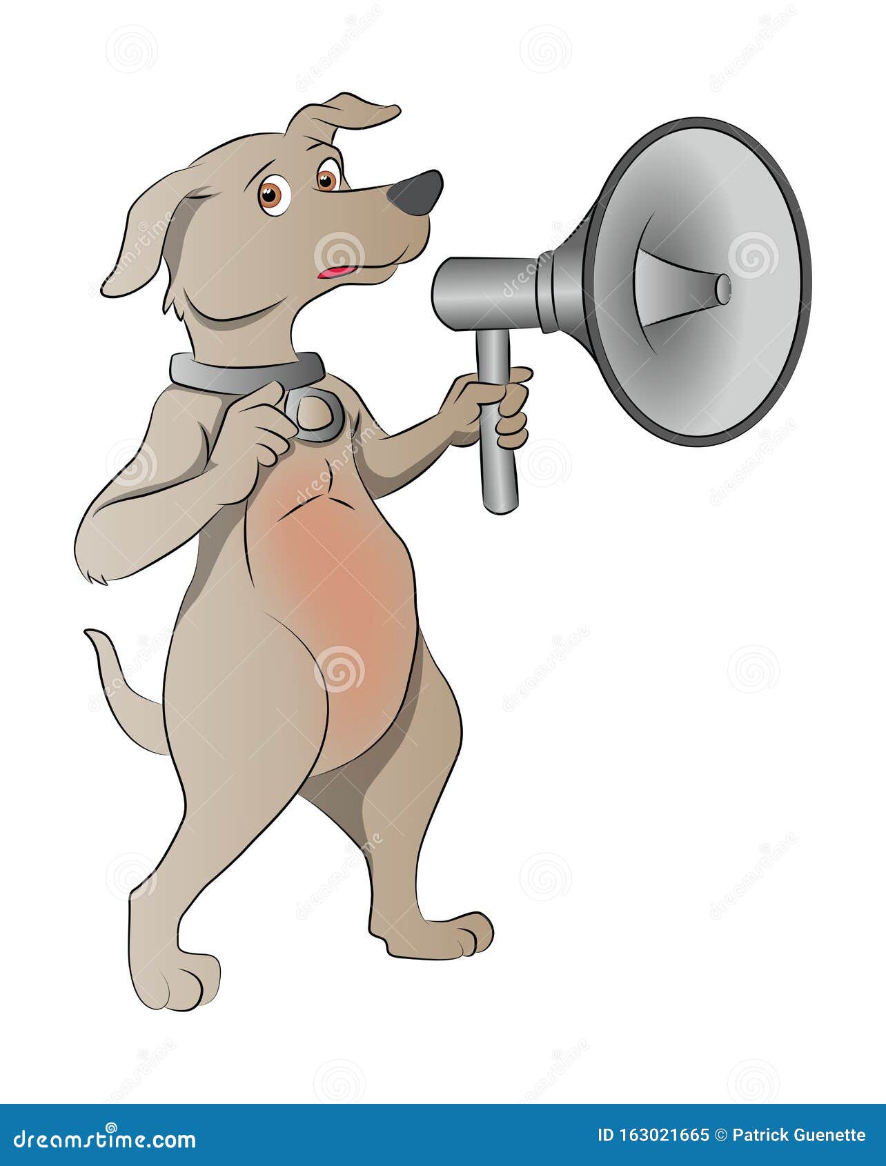 Dog with Megaphone, Illustration Stock Vector - Illustration of ...