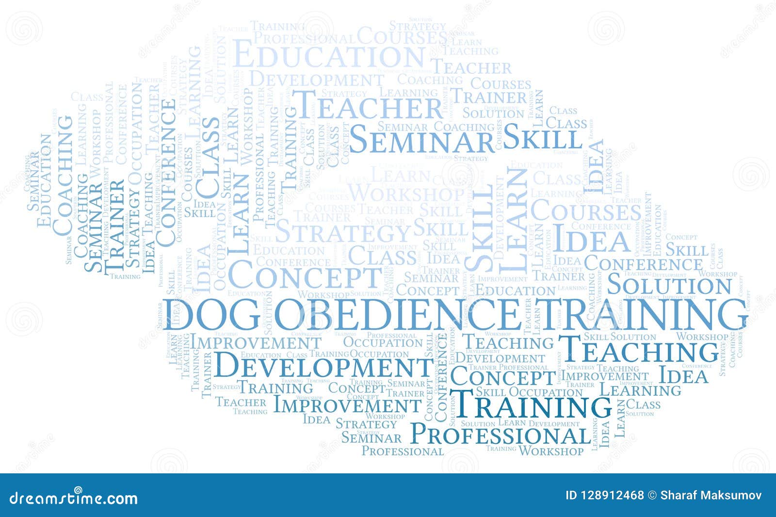 Dog Obedience Training Word Cloud. Stock Illustration Illustration of