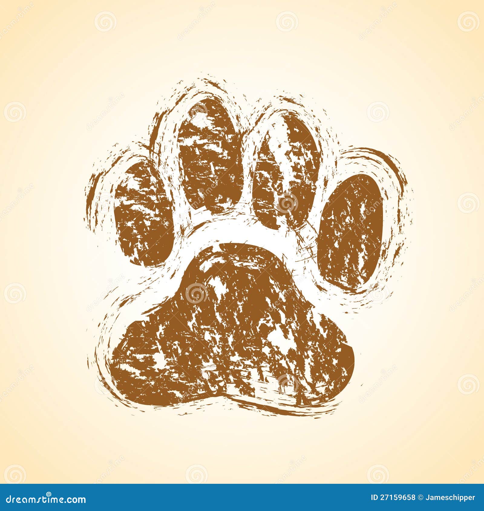Dog paw stock vector. Illustration of footstep, grunge - 27159658