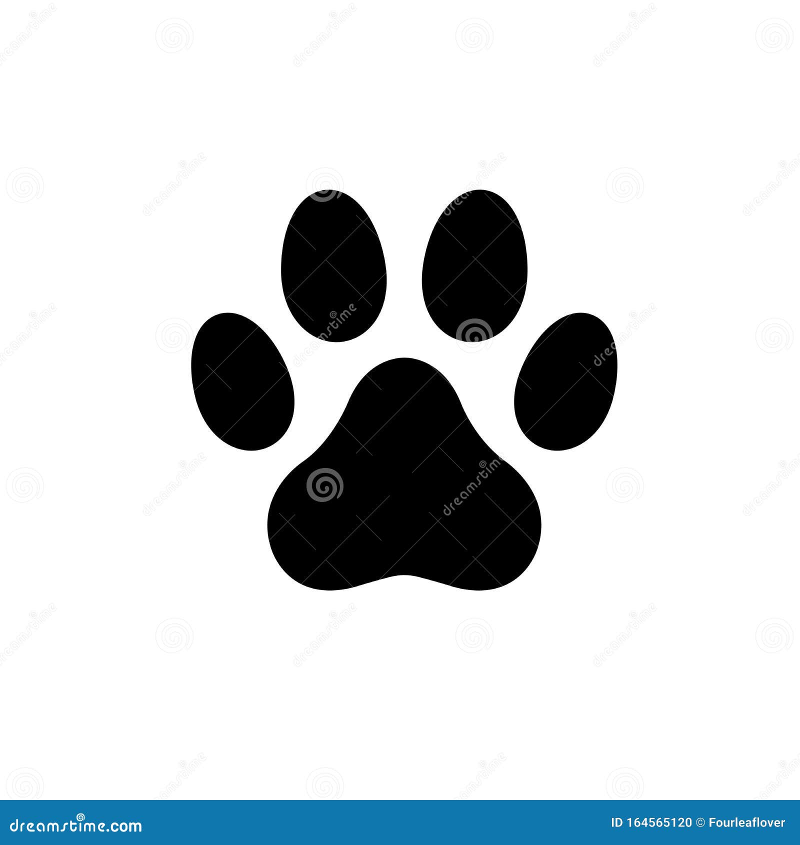 dog paw icon logo stock 