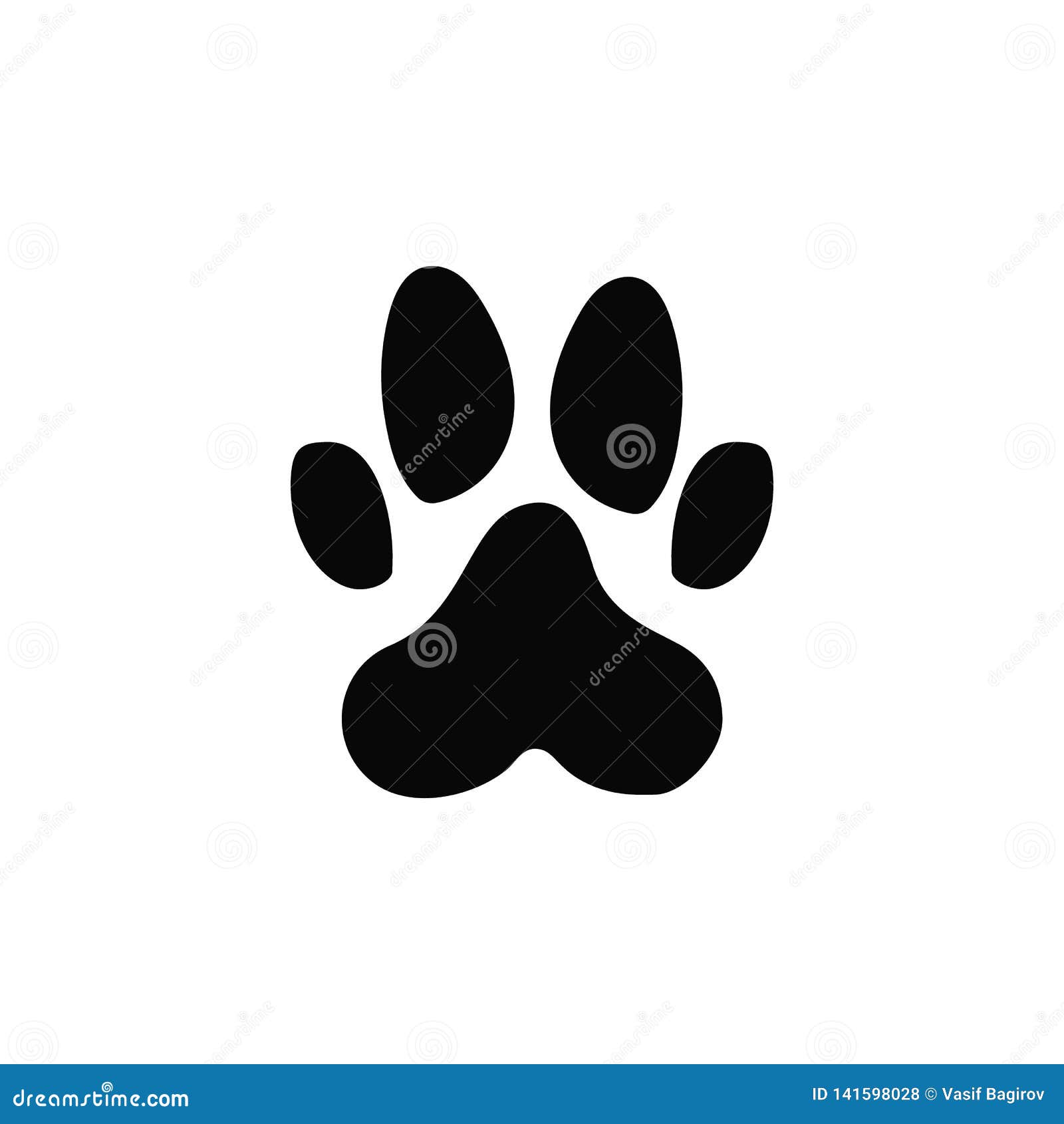 blue dog paw print clip art