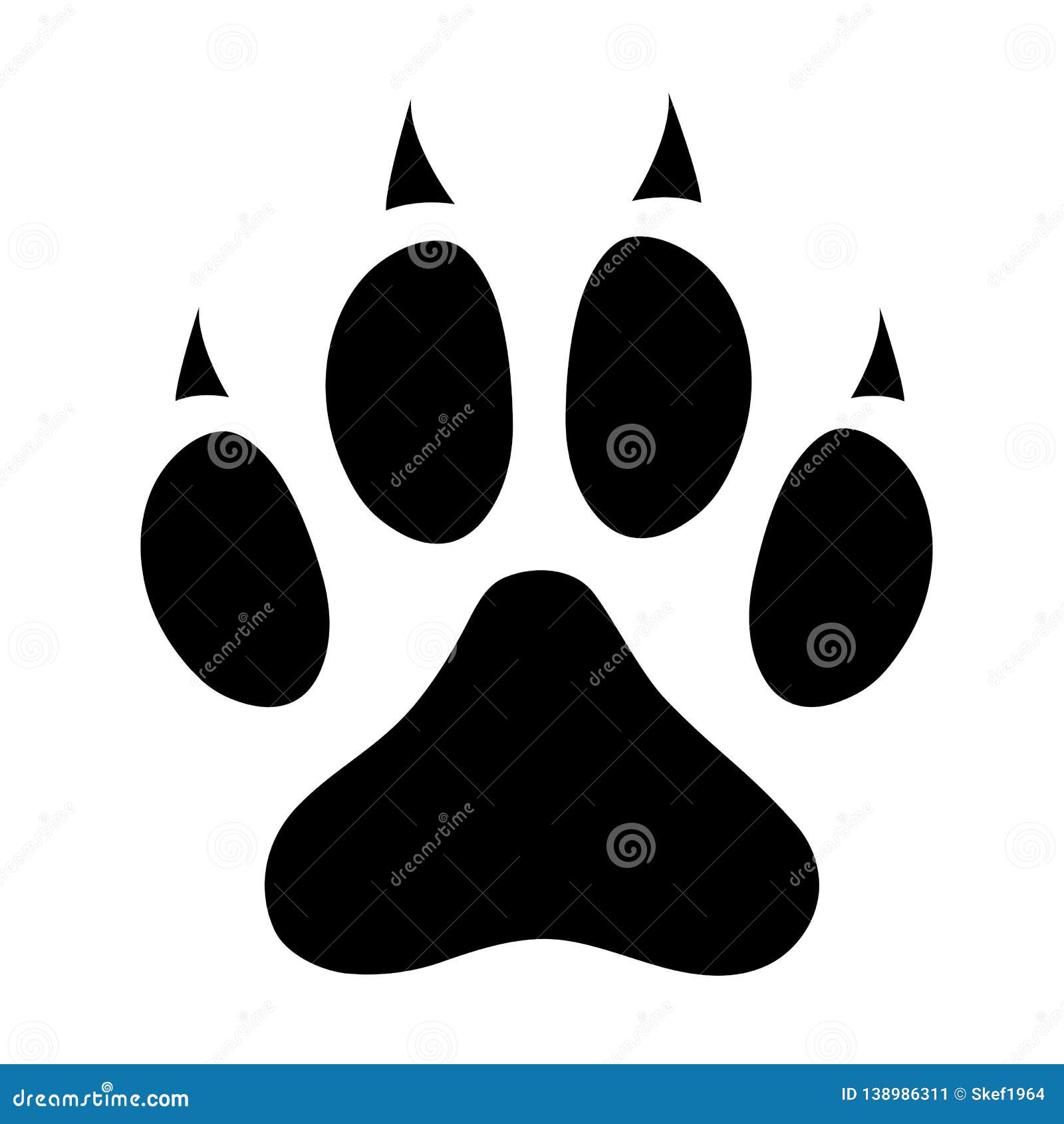 Dog Paw Print Icon Sign Symbol. Stock Vector Illustration of mark: 138986311