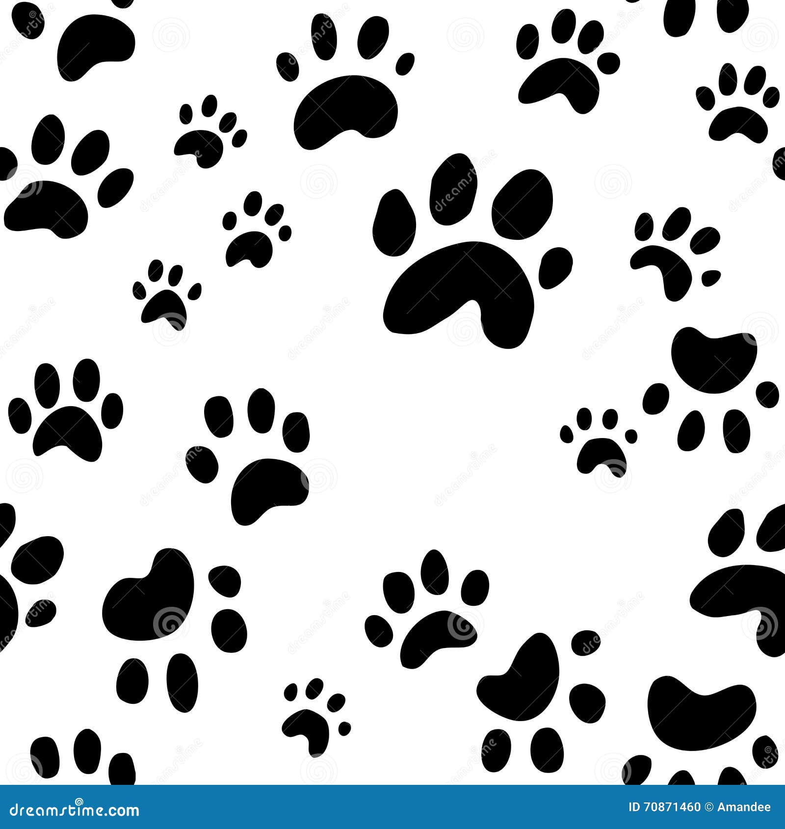 Dog Paw Print Vector, Seamless Wallpaper Pattern of Cute Dog Footprints  Stock Vector - Illustration of random, drawing: 70871460