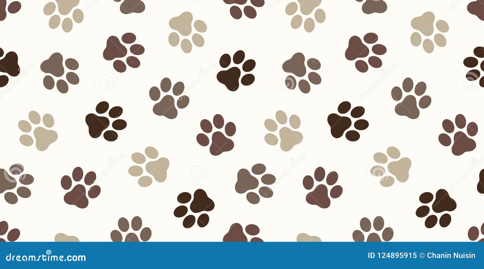 Dog Paw Seamless Pattern Vector Cat Paw Foot Print Isolated Dog Paw Seamless Pattern Vector Cat Paw Foot Print Isolated