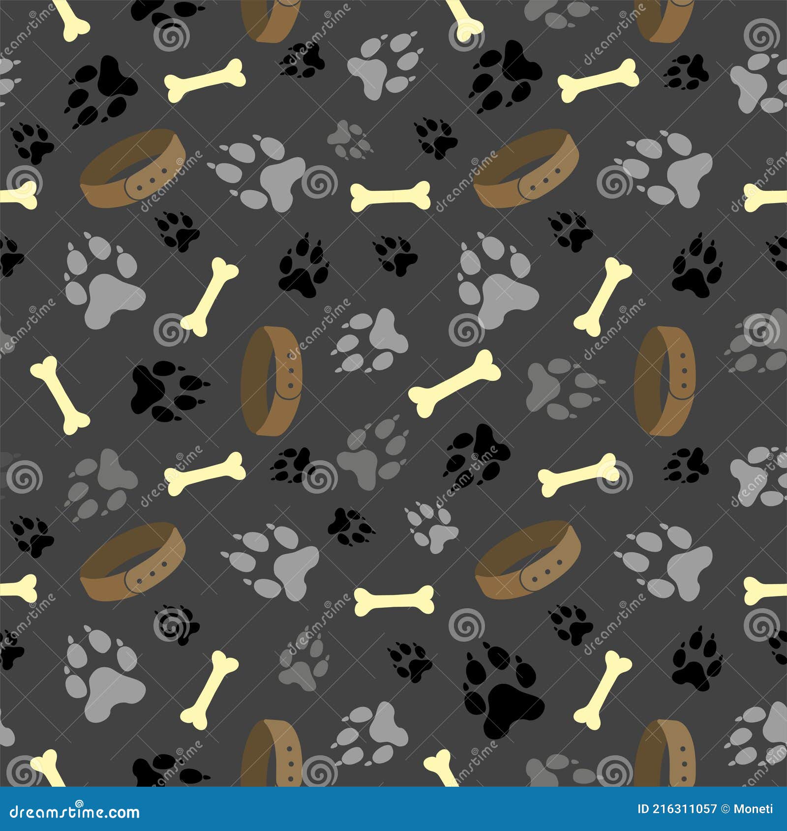 Dog Paw Seamless Vector Pattern. Dog Footprint and Bones Texture. Pattern  Wallpaper Background Stock Vector - Illustration of symbol, abstract:  216311057