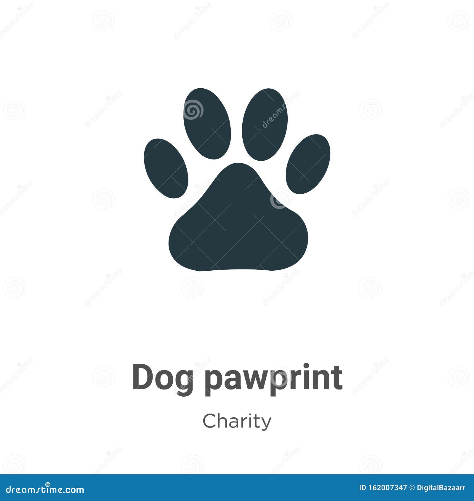 dog pawprint  icon on white background. flat  dog pawprint icon  sign from modern charity collection for mobile