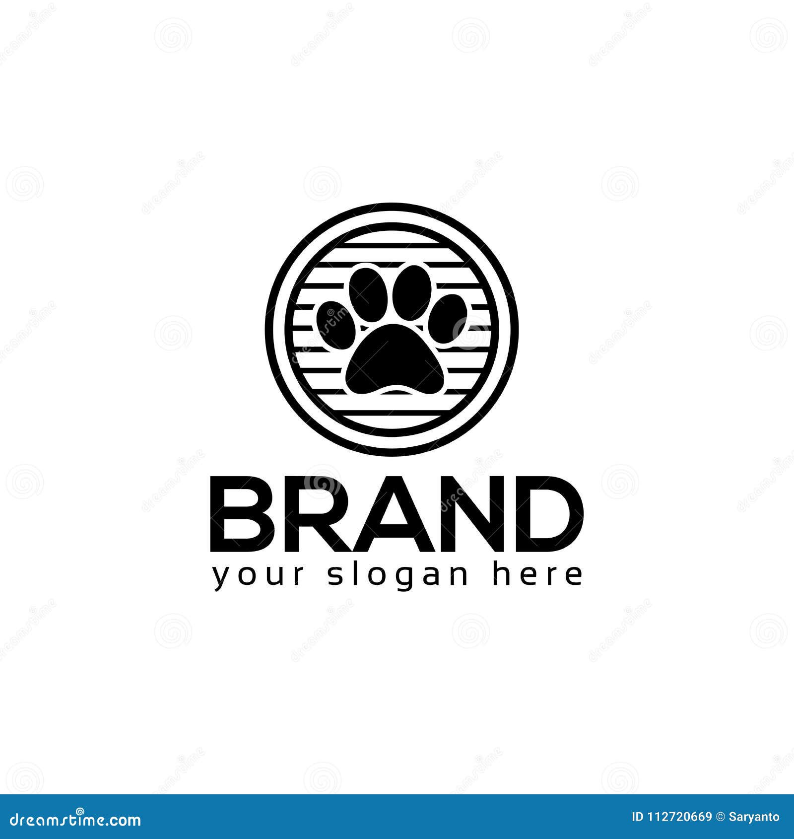 dog paws logo . flat logo .